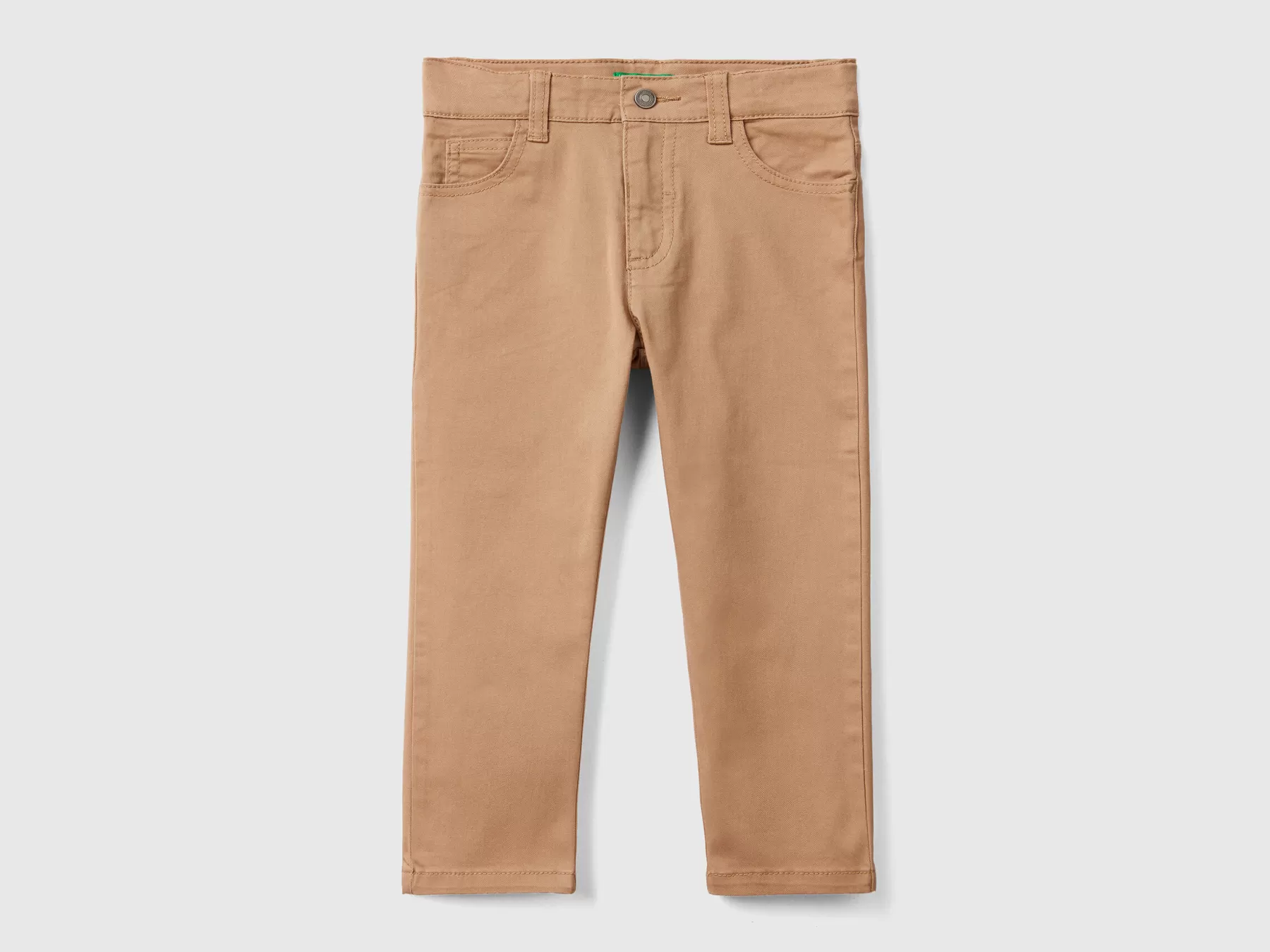 Benetton Pantaloni Slim Fit Cinque Tasche Cammello Cheap