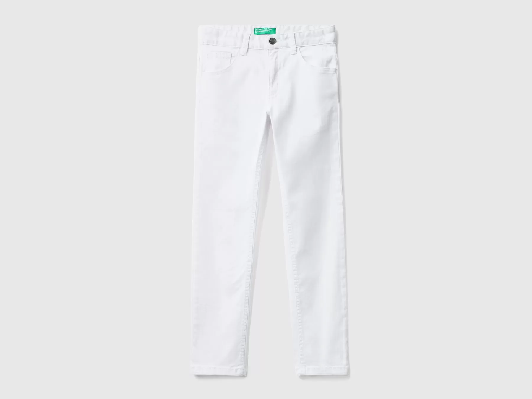 Benetton Pantaloni Slim Fit Cinque Tasche Bianco Shop