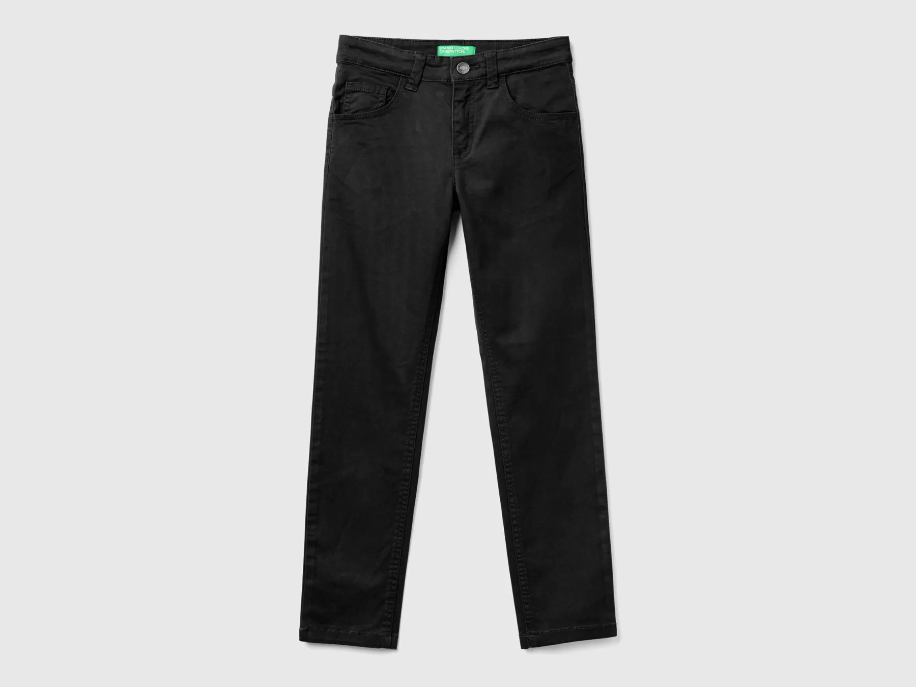 Benetton Pantaloni Slim Fit Cinque Tasche Nero Cheap