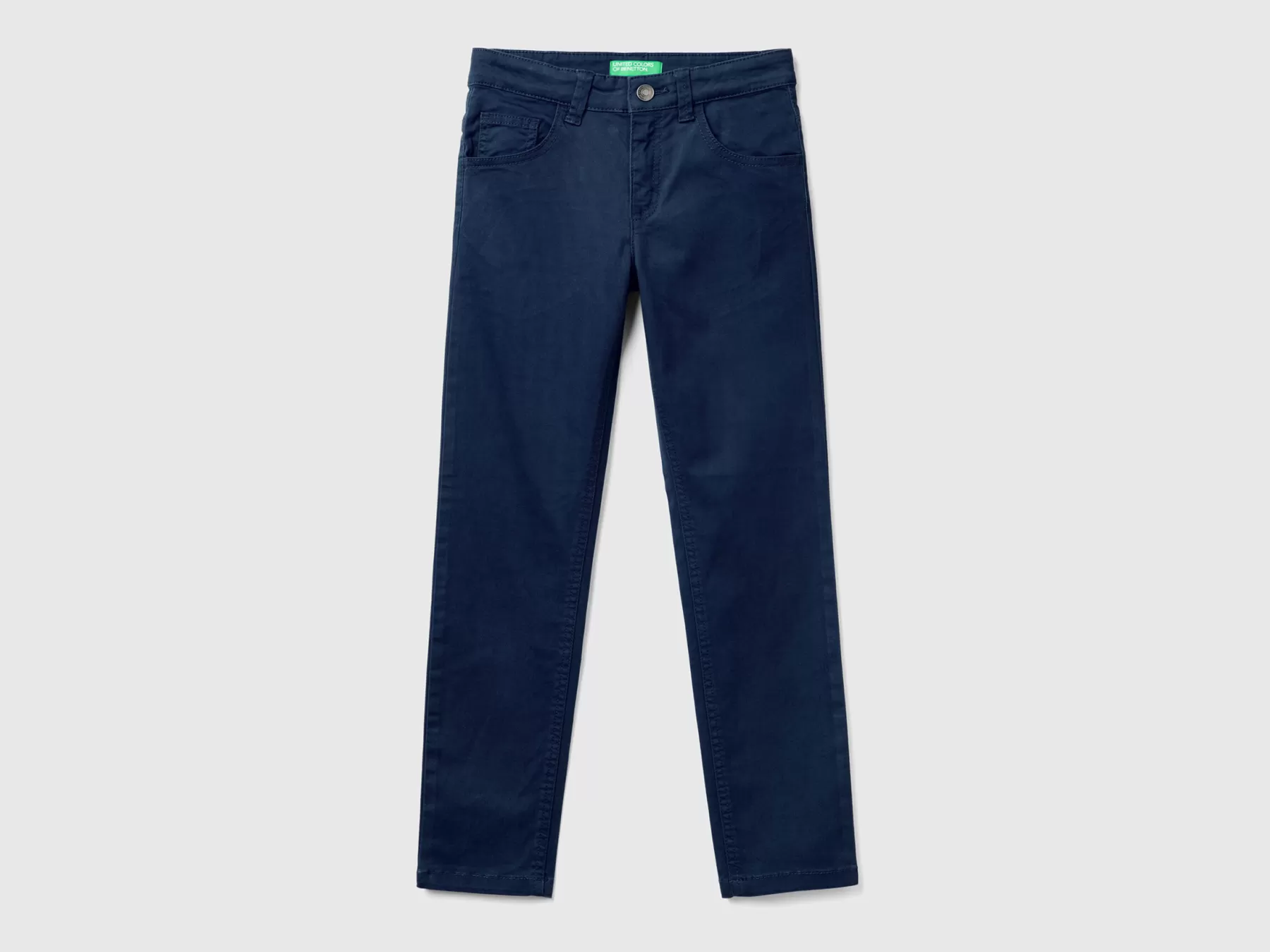 Benetton Pantaloni Slim Fit Cinque Tasche Blu Scuro Best