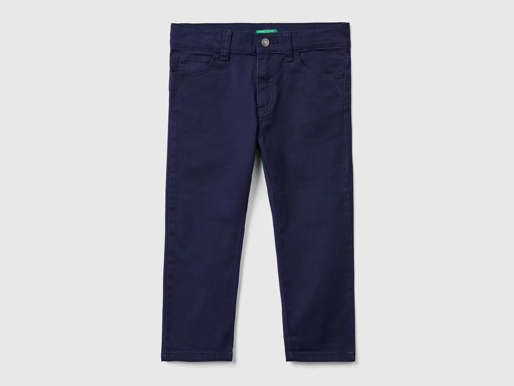 Benetton Pantaloni Slim Fit Cinque Tasche Blu Scuro Clearance