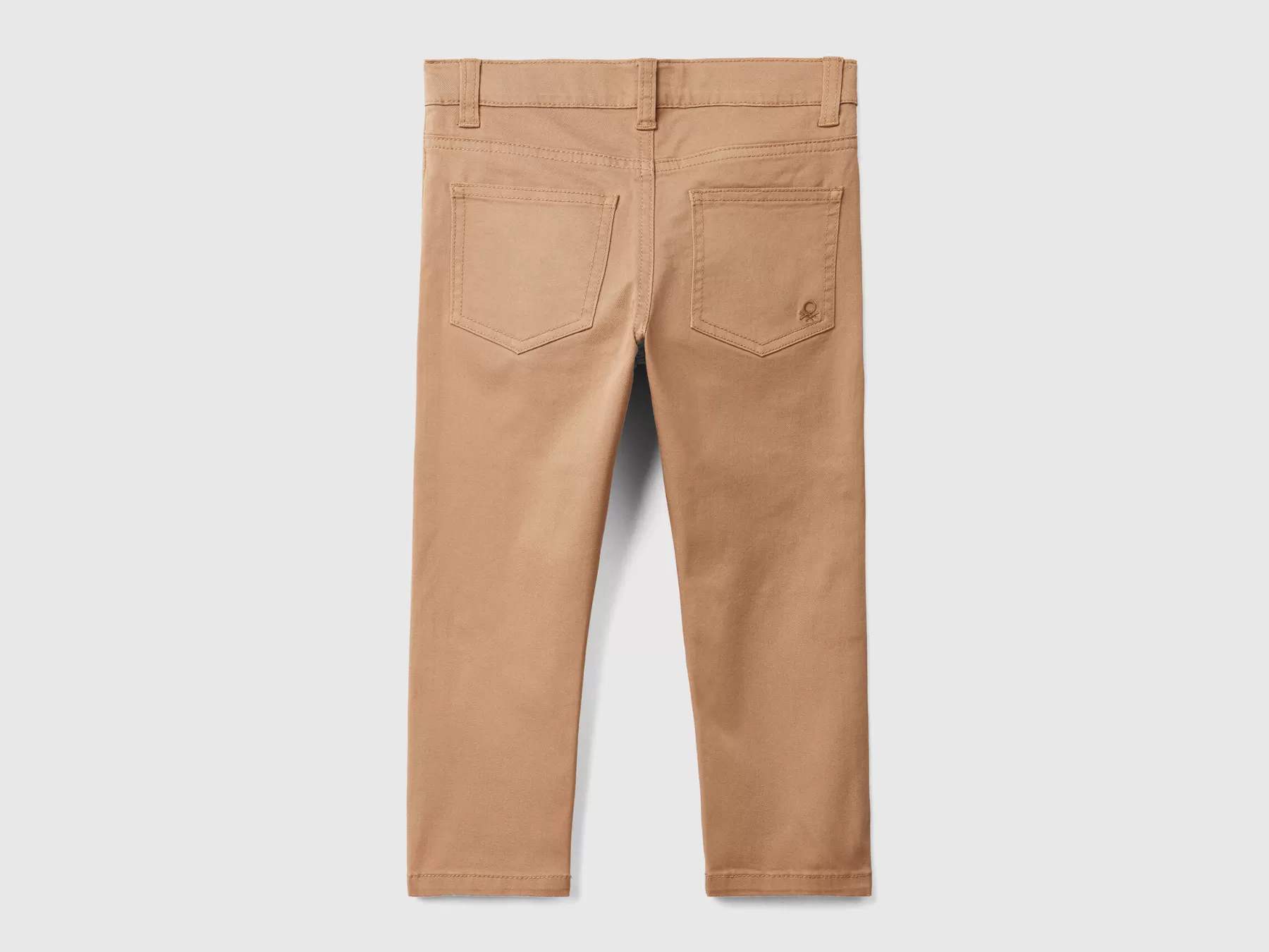 Benetton Pantaloni Slim Fit Cinque Tasche Cammello Cheap