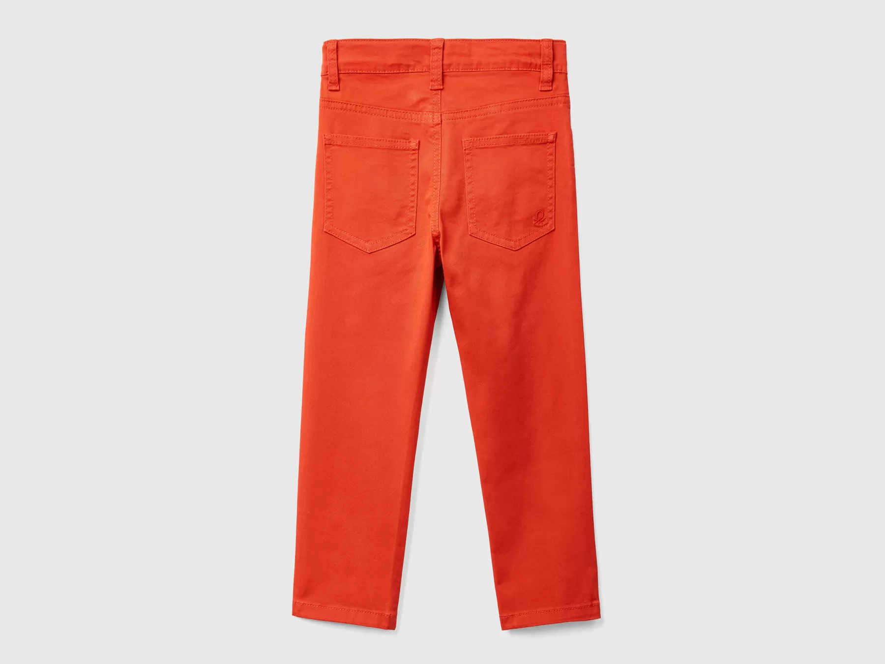 Benetton Pantaloni Slim Fit Cinque Tasche Rosso Best Sale