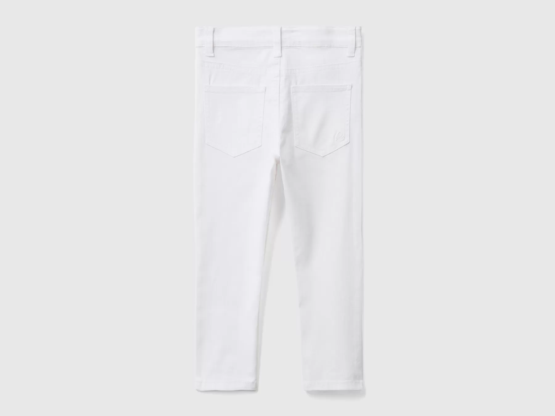 Benetton Pantaloni Slim Fit Cinque Tasche Bianco Discount