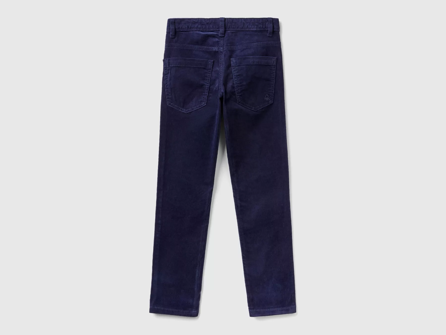 Benetton Pantaloni Slim Fit In Velluto Stretch Blu Scuro Flash Sale