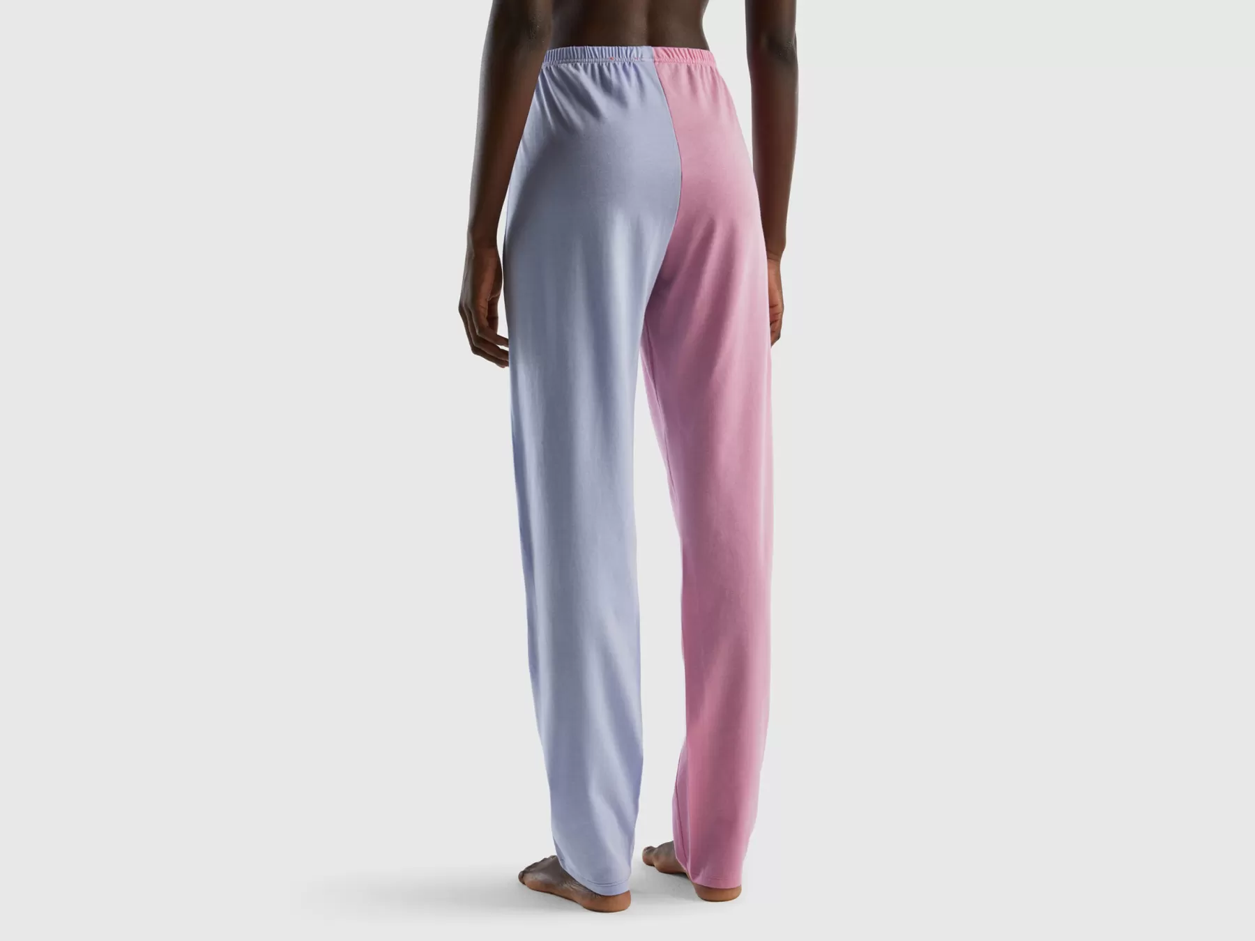 Benetton Pantaloni Stitch & Angel In Caldo Cotone Malva Fashion