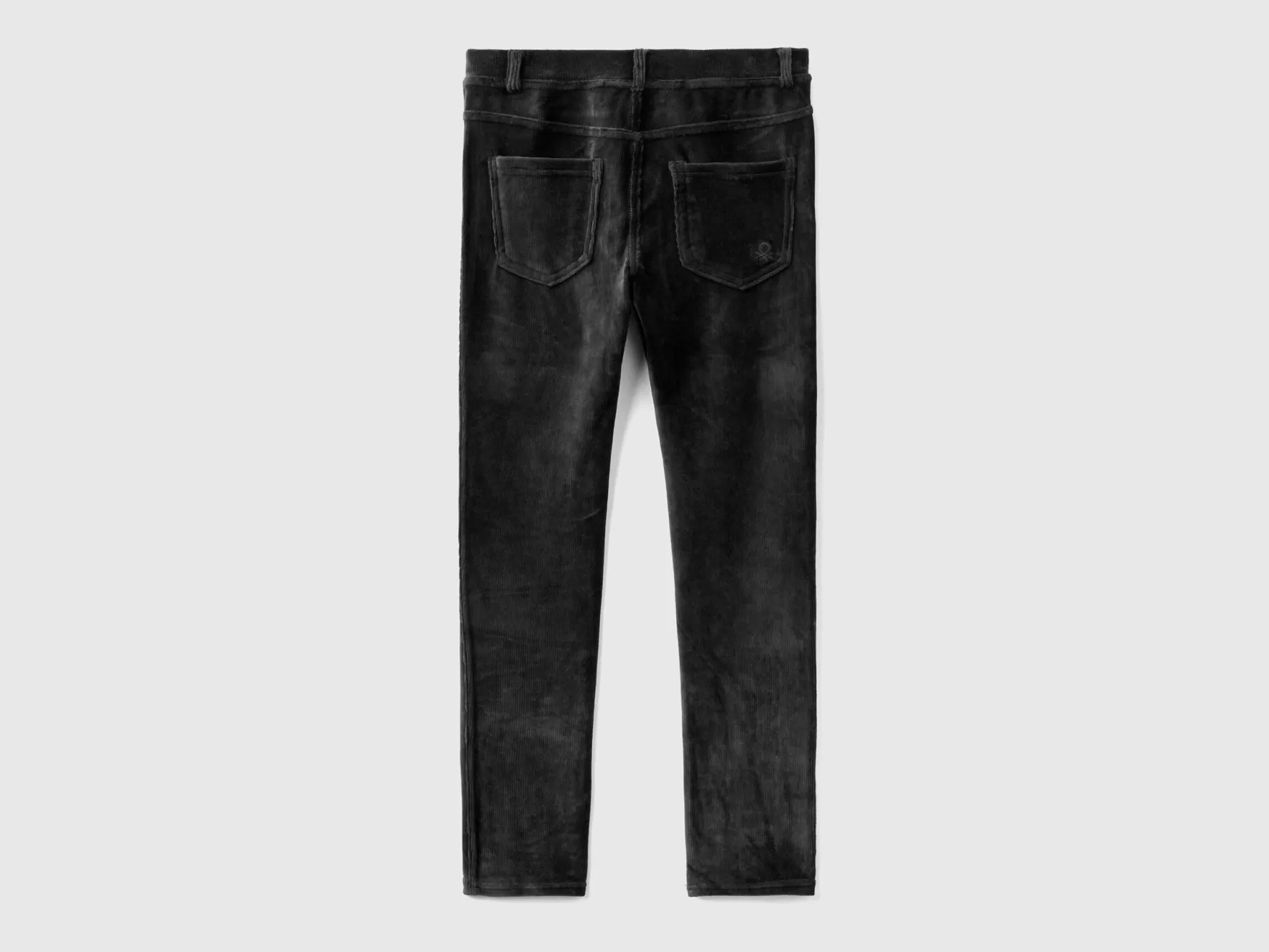 Benetton Pantaloni Super Skinny In Ciniglia Nero Cheap