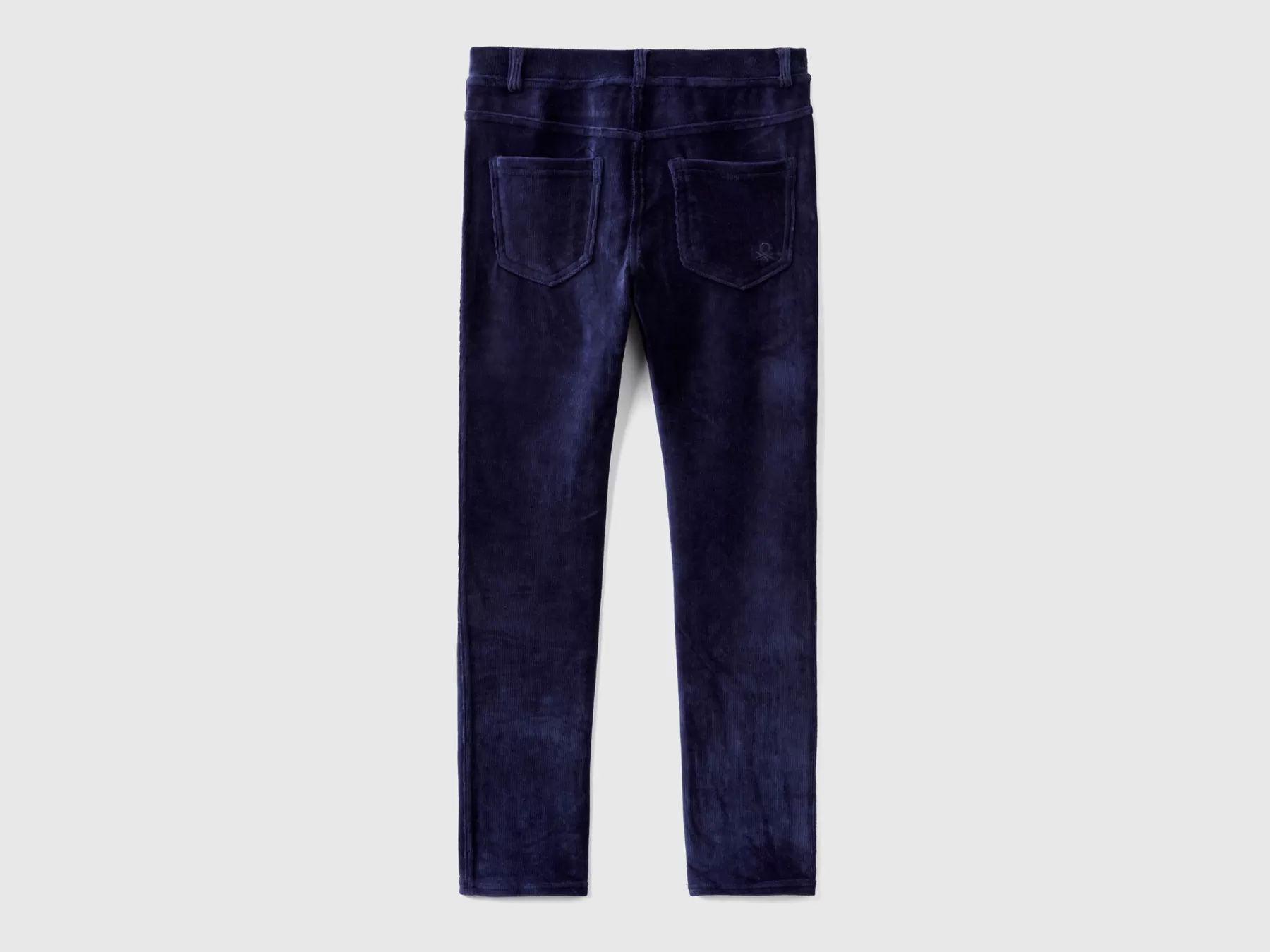 Benetton Pantaloni Super Skinny In Ciniglia Blu Scuro Clearance