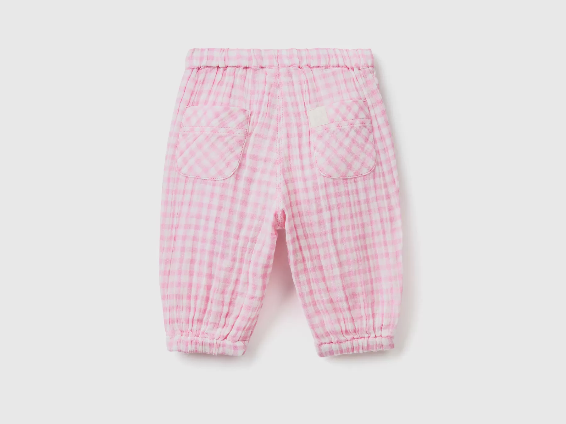 Benetton Pantaloni Vichy Con Fiocco Bianco Cheap