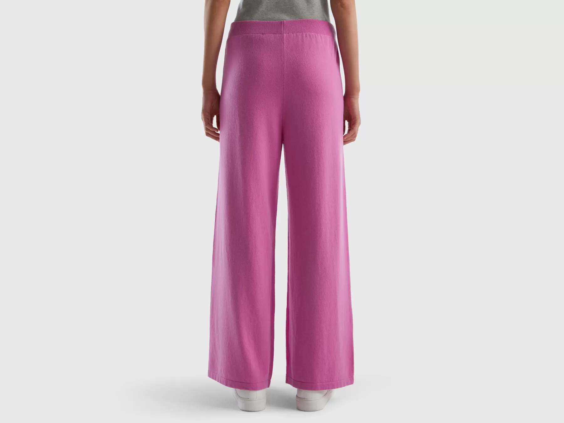 Benetton Pantaloniin Misto Lana E Cashmere Rosa Hot