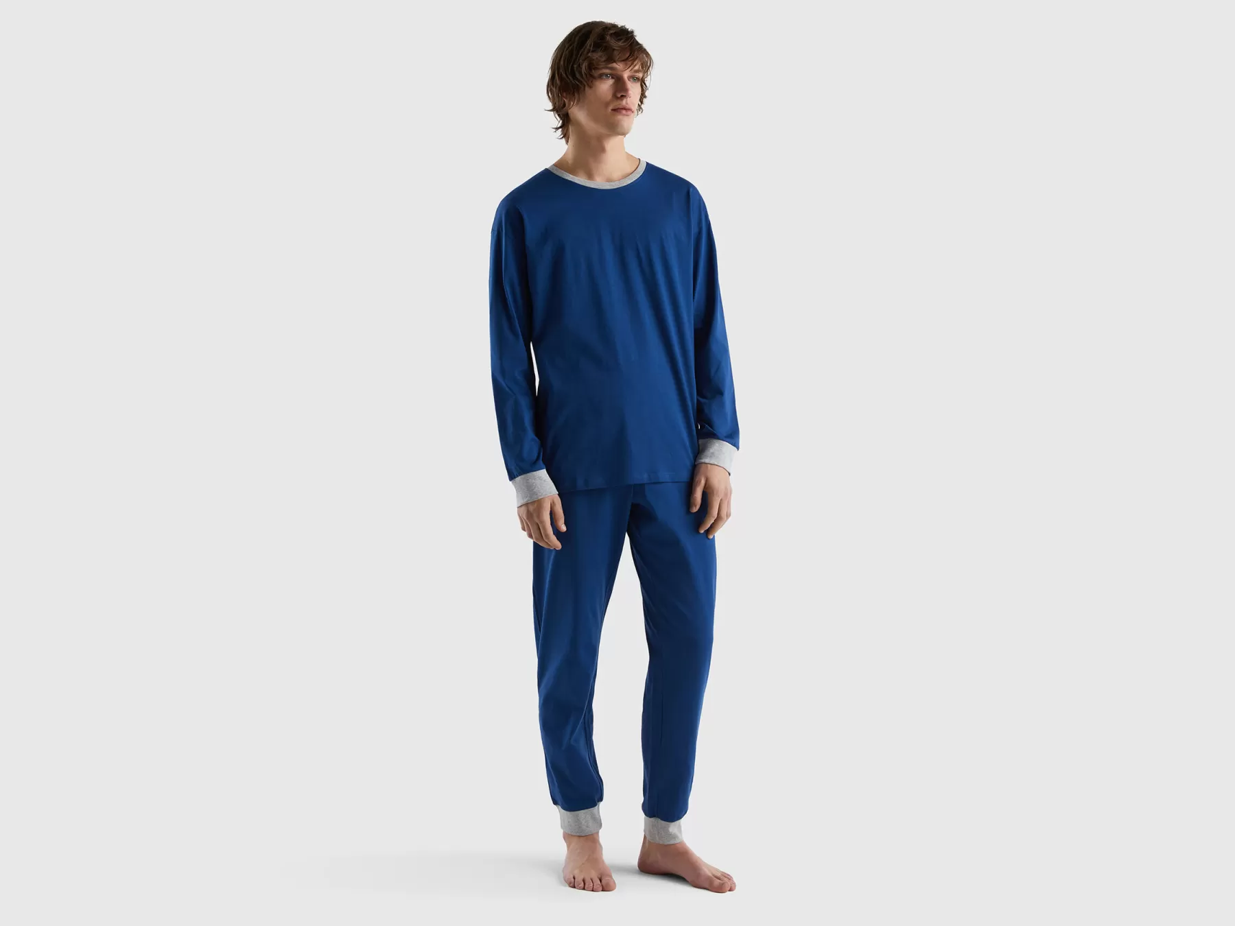 Benetton Pigiama Con Sacca 100% Cotone Blu Scuro Best