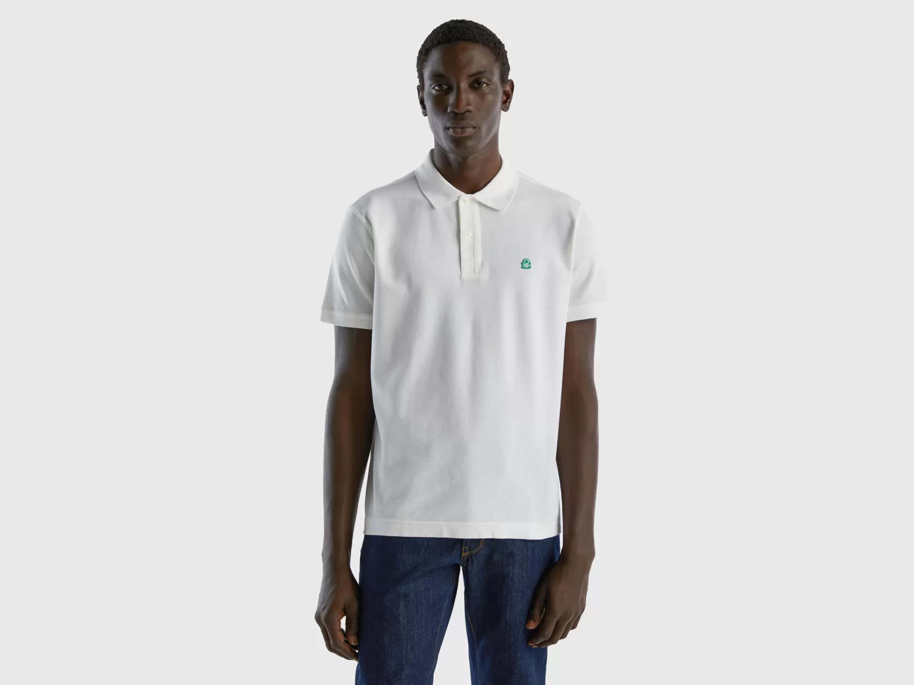 Benetton Polo Bianca Regular Fit Bianco Best