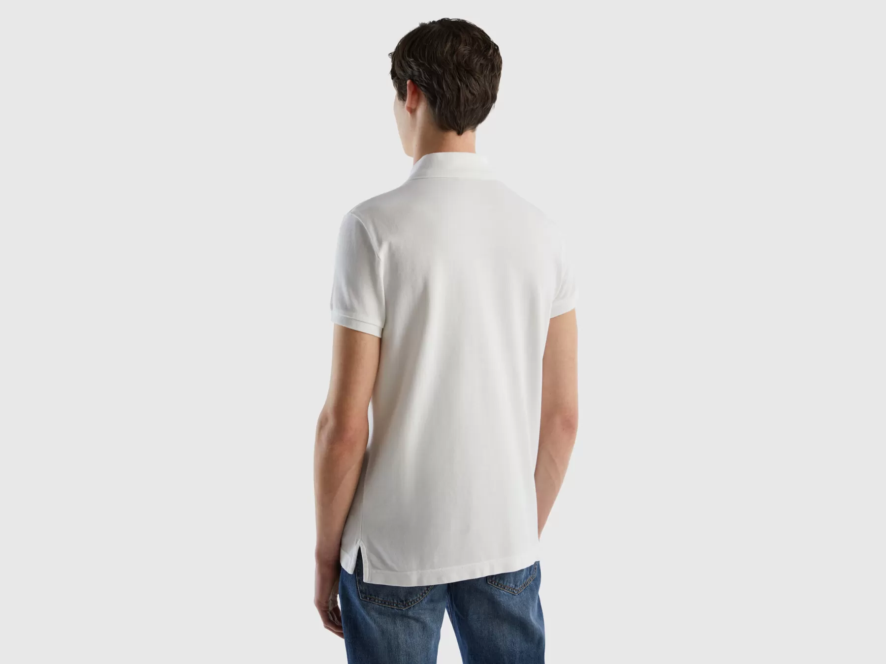 Benetton Polo Bianca Slim Fit Bianco Best