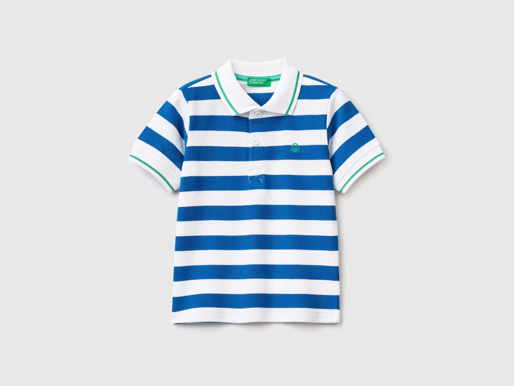 Benetton Polo Manica Corta A Righe Bluette Online