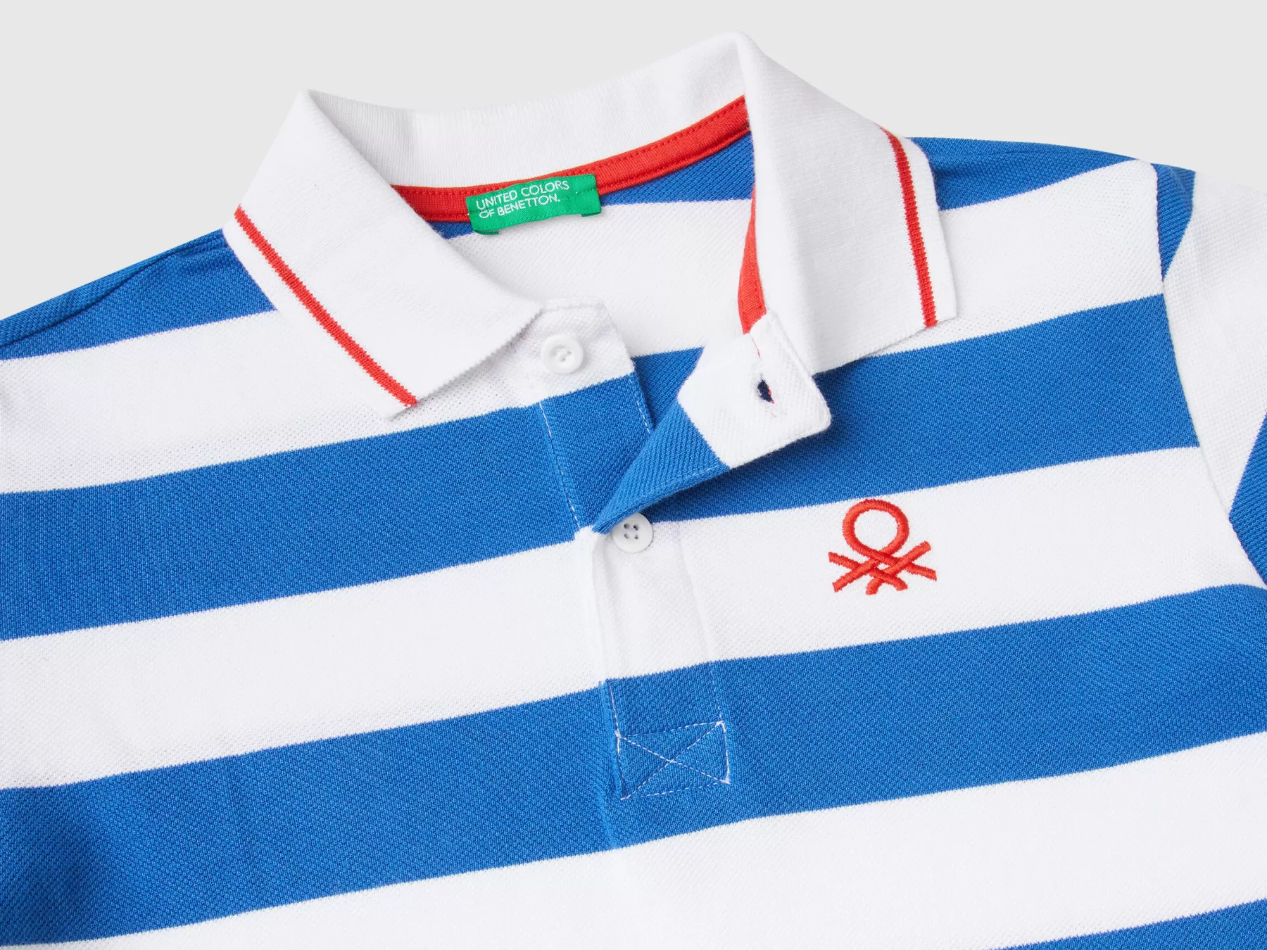 Benetton Polo Manica Corta A Righe Avio Clearance