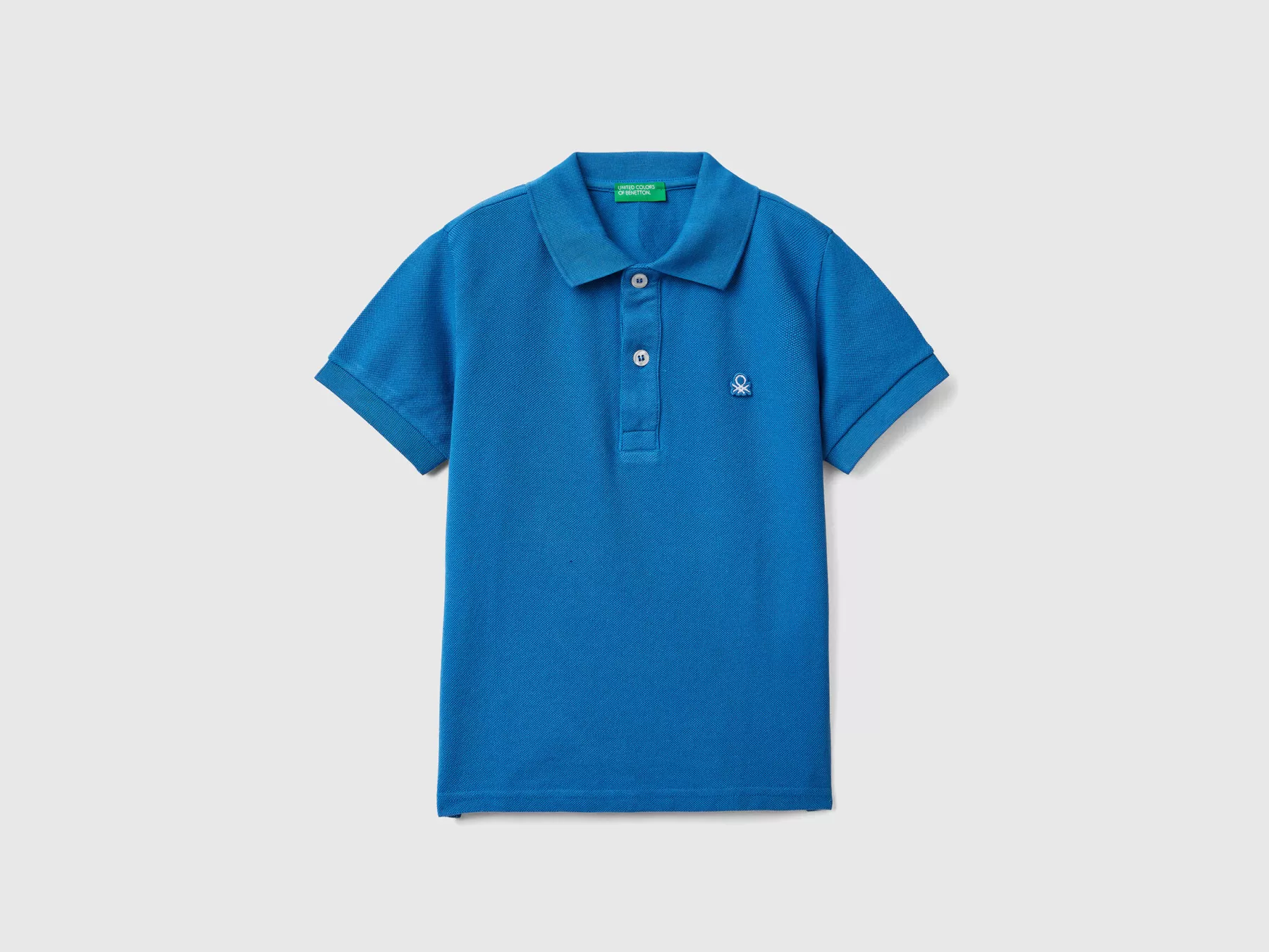 Benetton Polo Manica Corta In Cotone Biologico Bluette Clearance