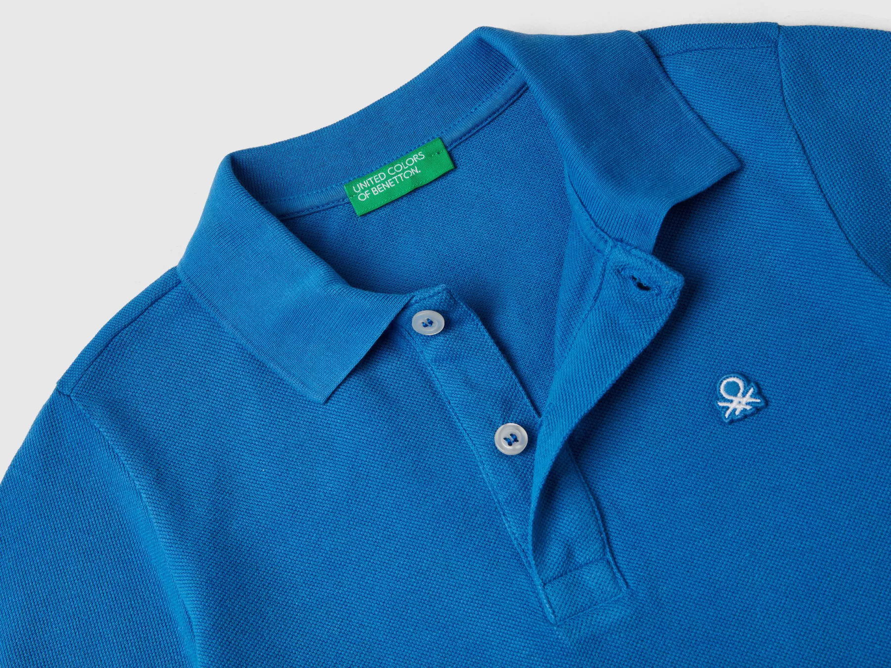 Benetton Polo Manica Corta In Cotone Biologico Bluette Clearance