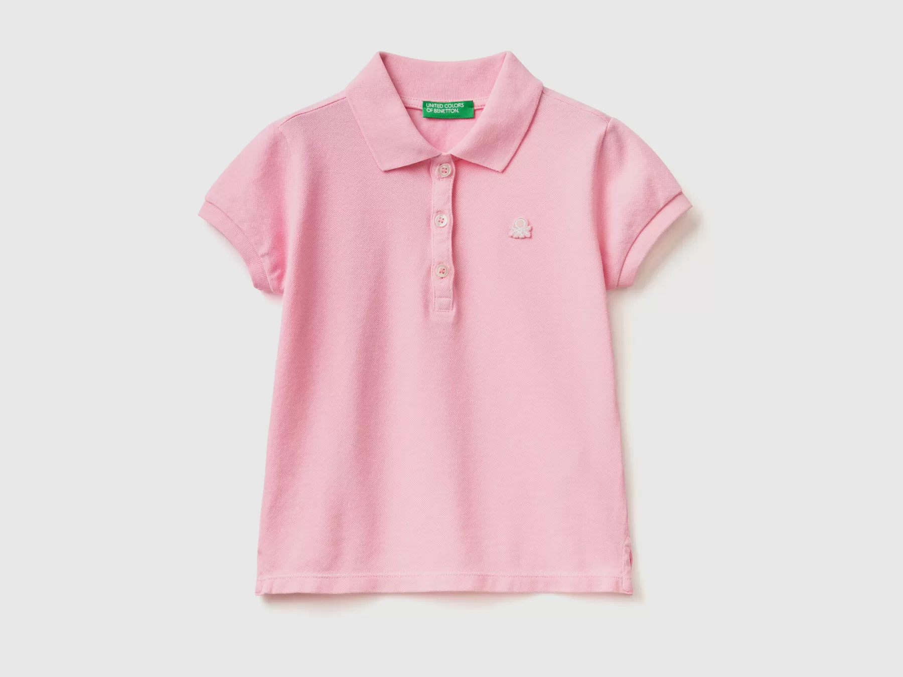 Benetton Polo Regular Fit In Cotone Bio Rosa Shop