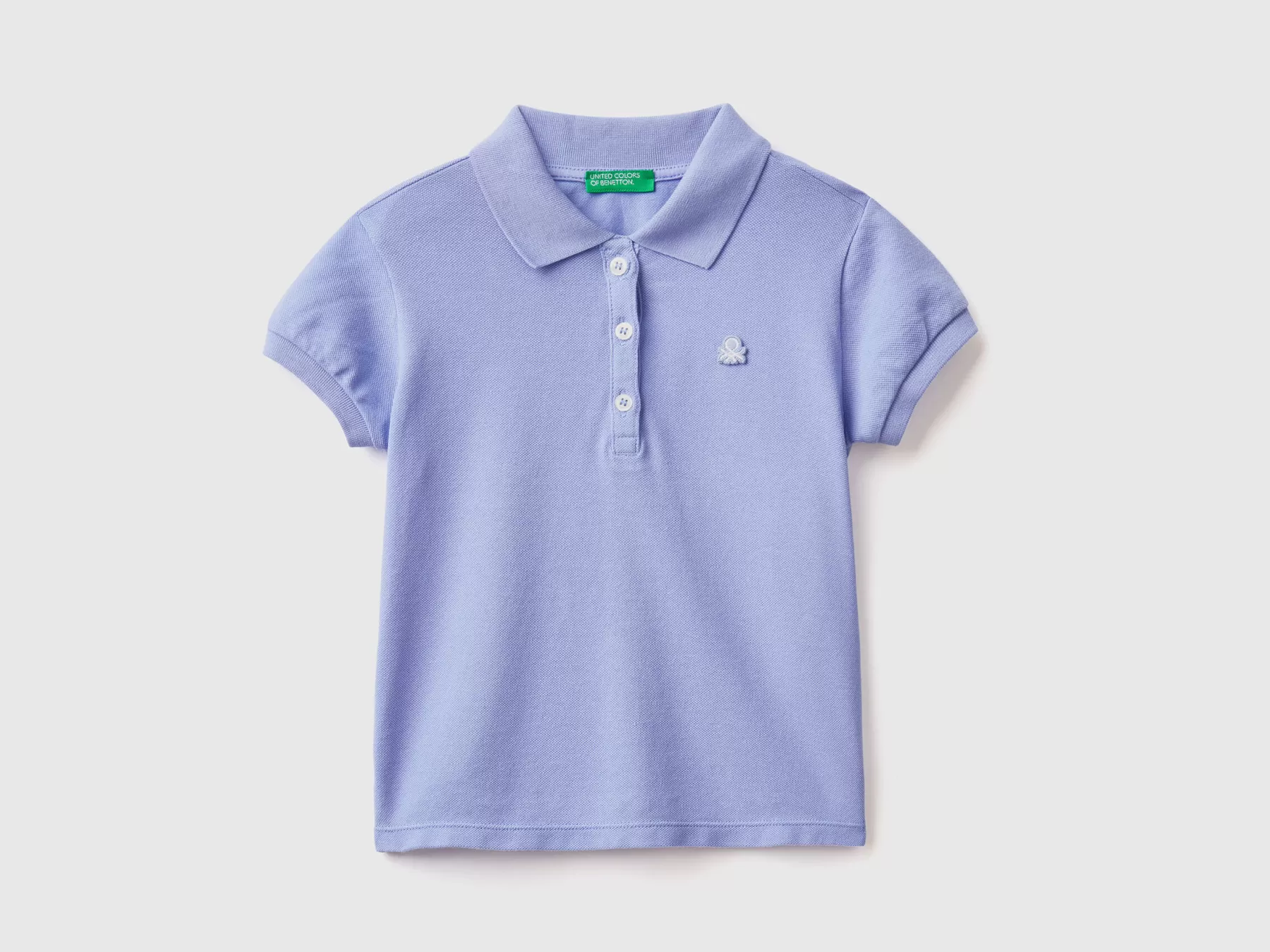 Benetton Polo Regular Fit In Cotone Bio Pervinca Cheap