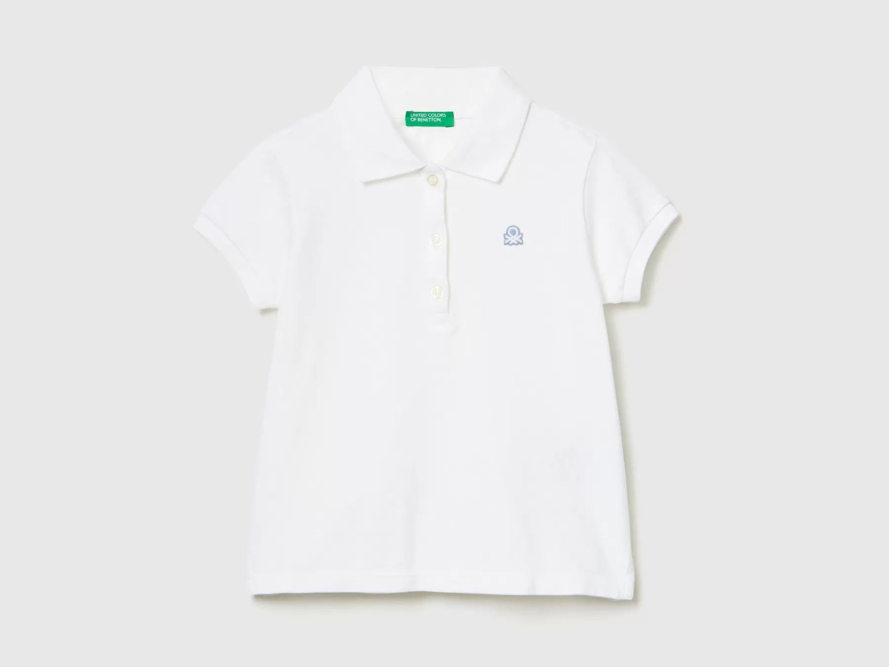 Benetton Polo Regular Fit In Cotone Bio Bianco Cheap