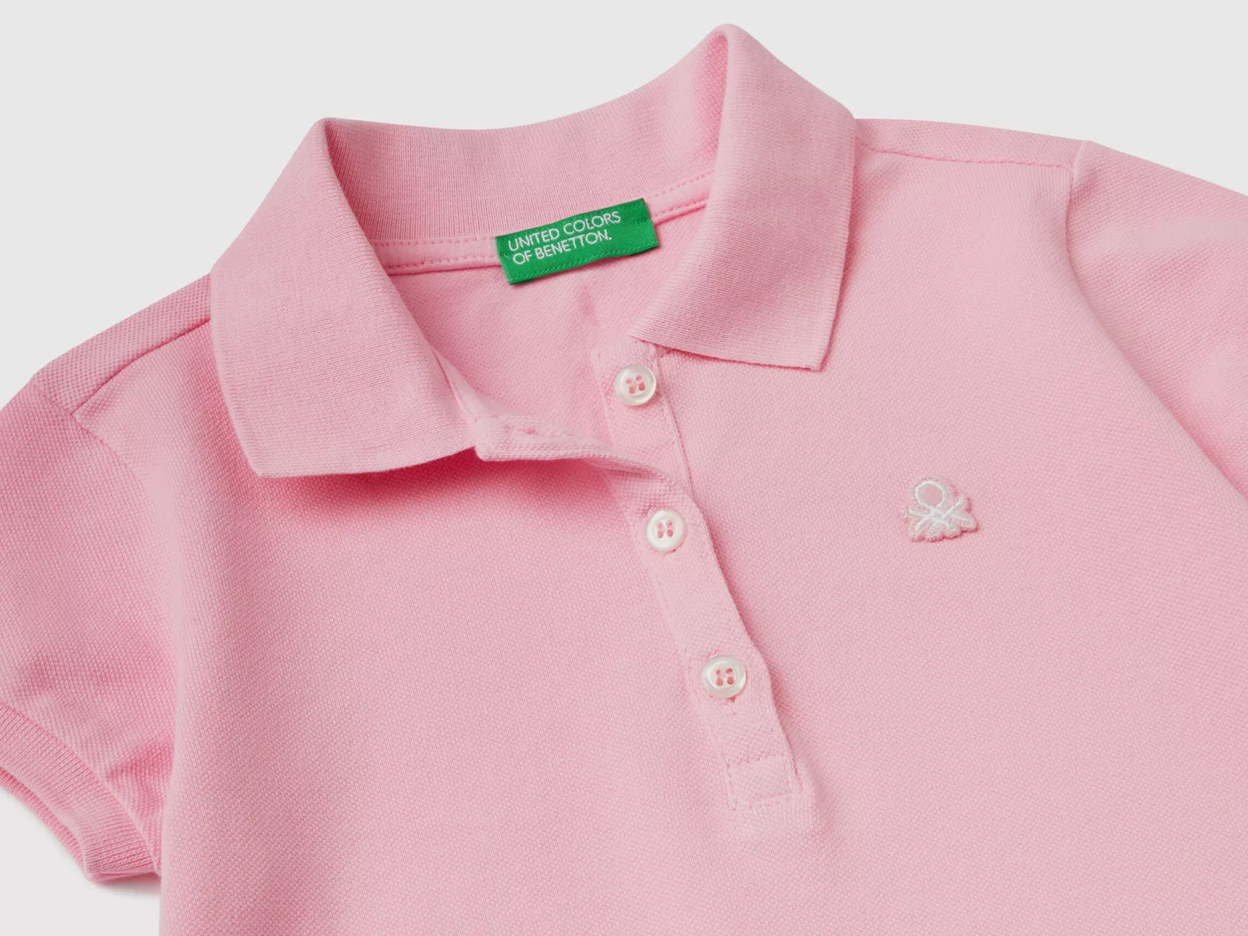 Benetton Polo Regular Fit In Cotone Bio Rosa Shop