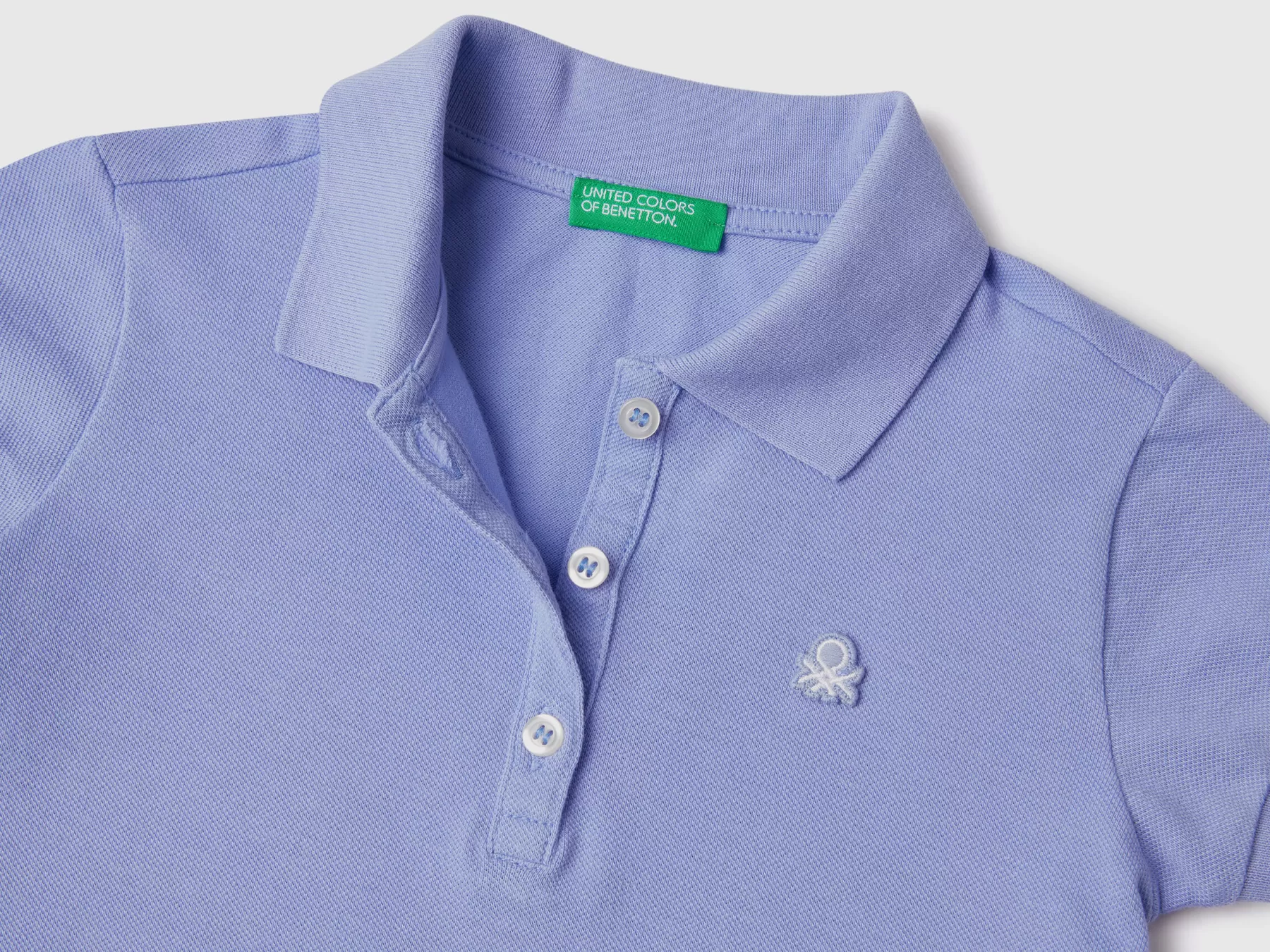 Benetton Polo Regular Fit In Cotone Bio Pervinca Cheap