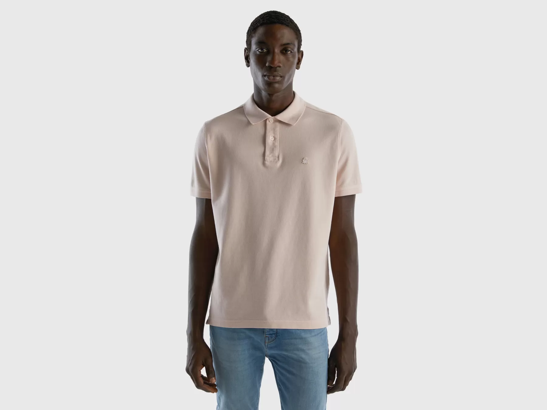 Benetton Polo Rosa Chiaro Regular Fit Rosa Tenue Clearance