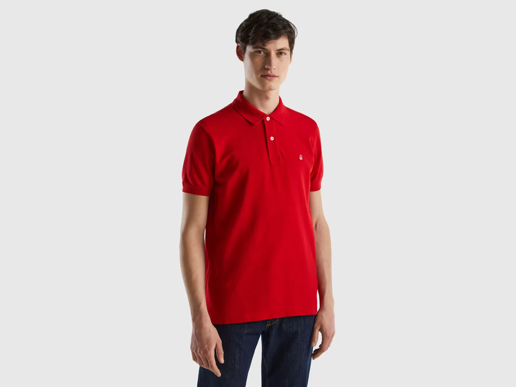 Benetton Polo Rossa Regular Fit Rosso Outlet