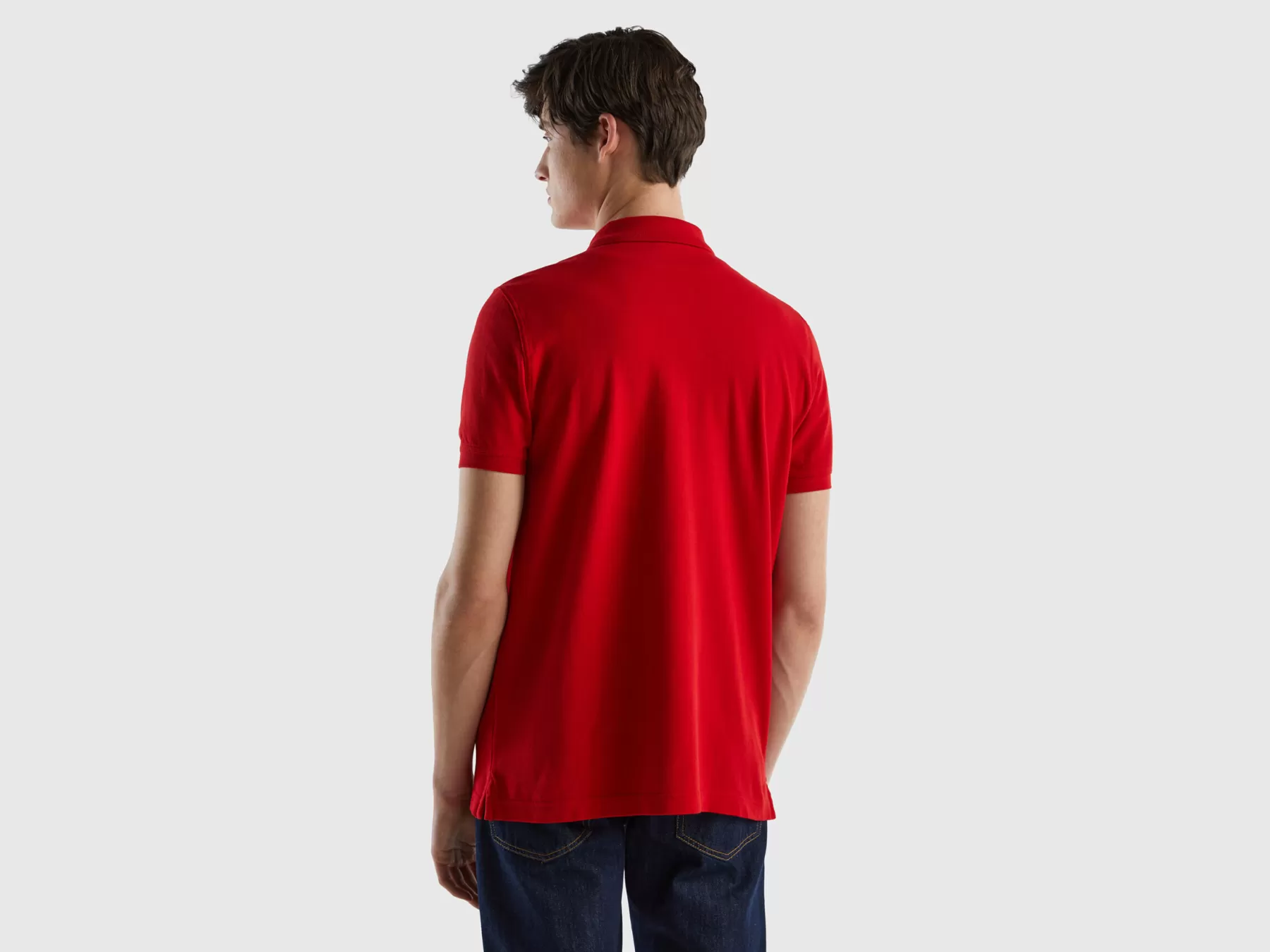 Benetton Polo Rossa Regular Fit Rosso Outlet