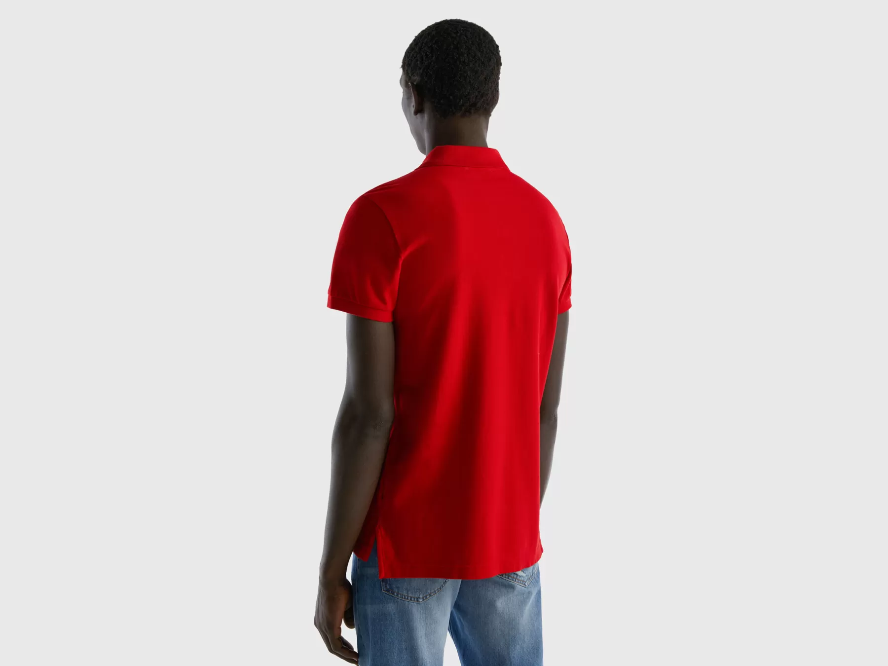 Benetton Polo Rossa Slim Fit Rosso Flash Sale