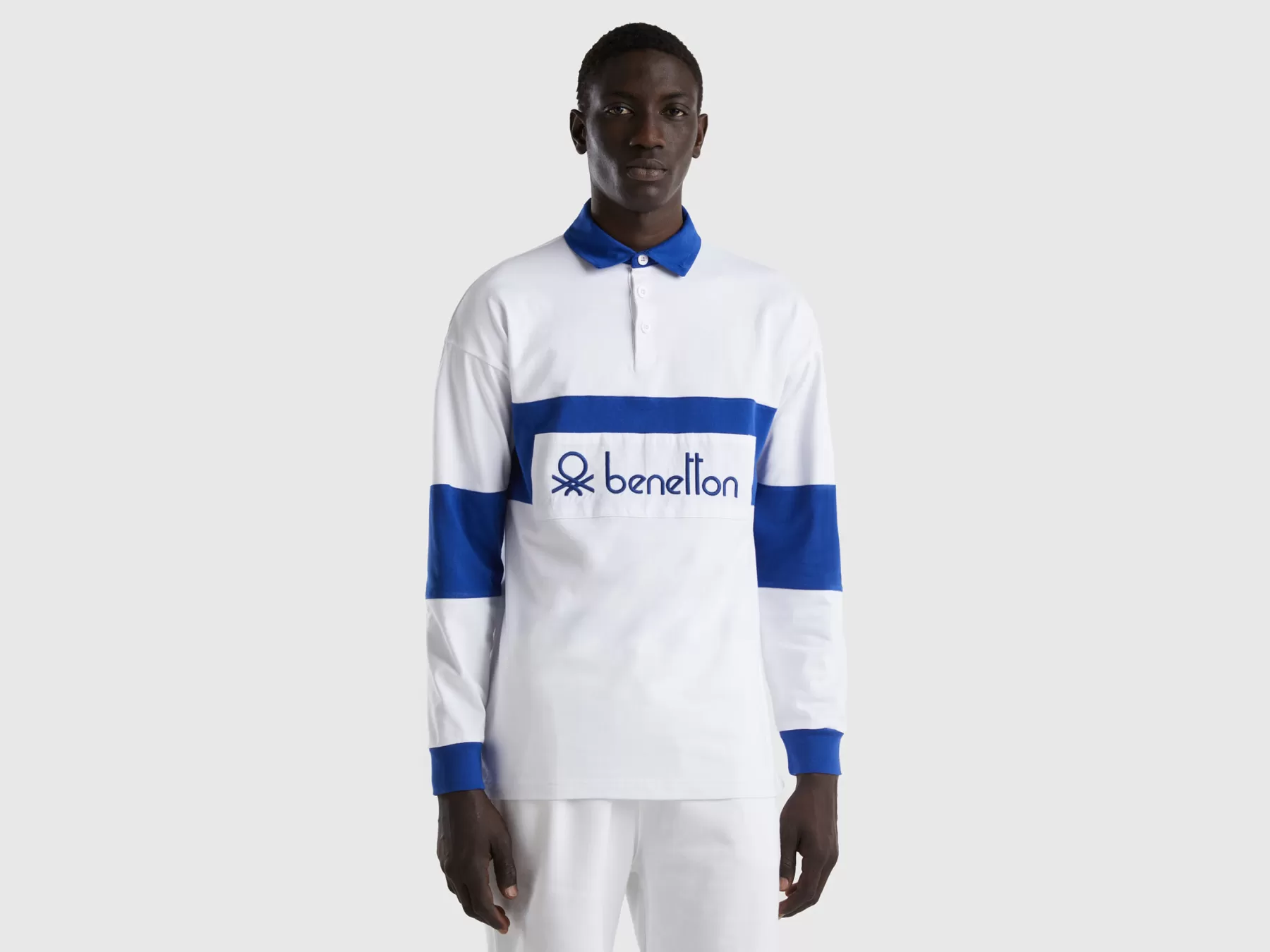 Benetton Polo Rugby In Cotone Biologico Bluette Cheap