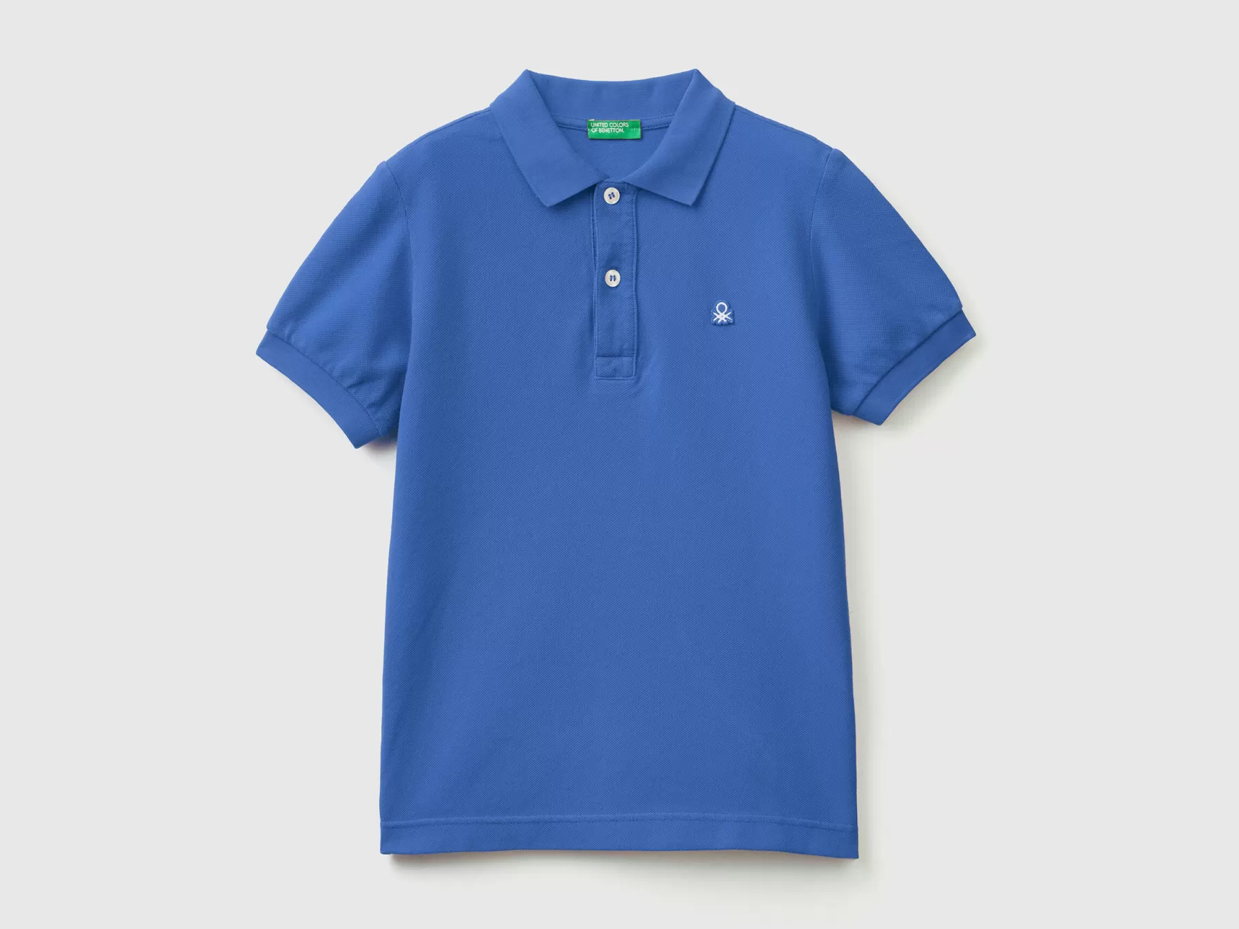 Benetton Polo Slim Fit 100% Cotone Bio Bluette Online