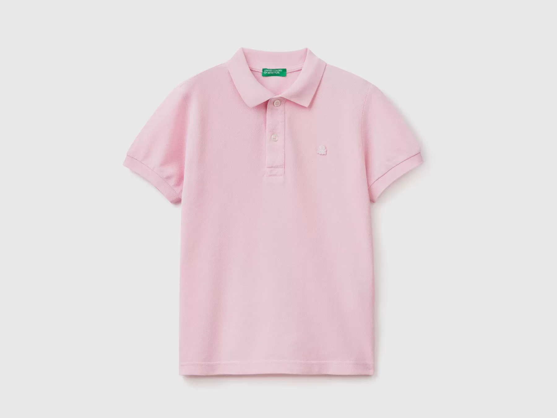 Benetton Polo Slim Fit 100% Cotone Bio Rosa Store