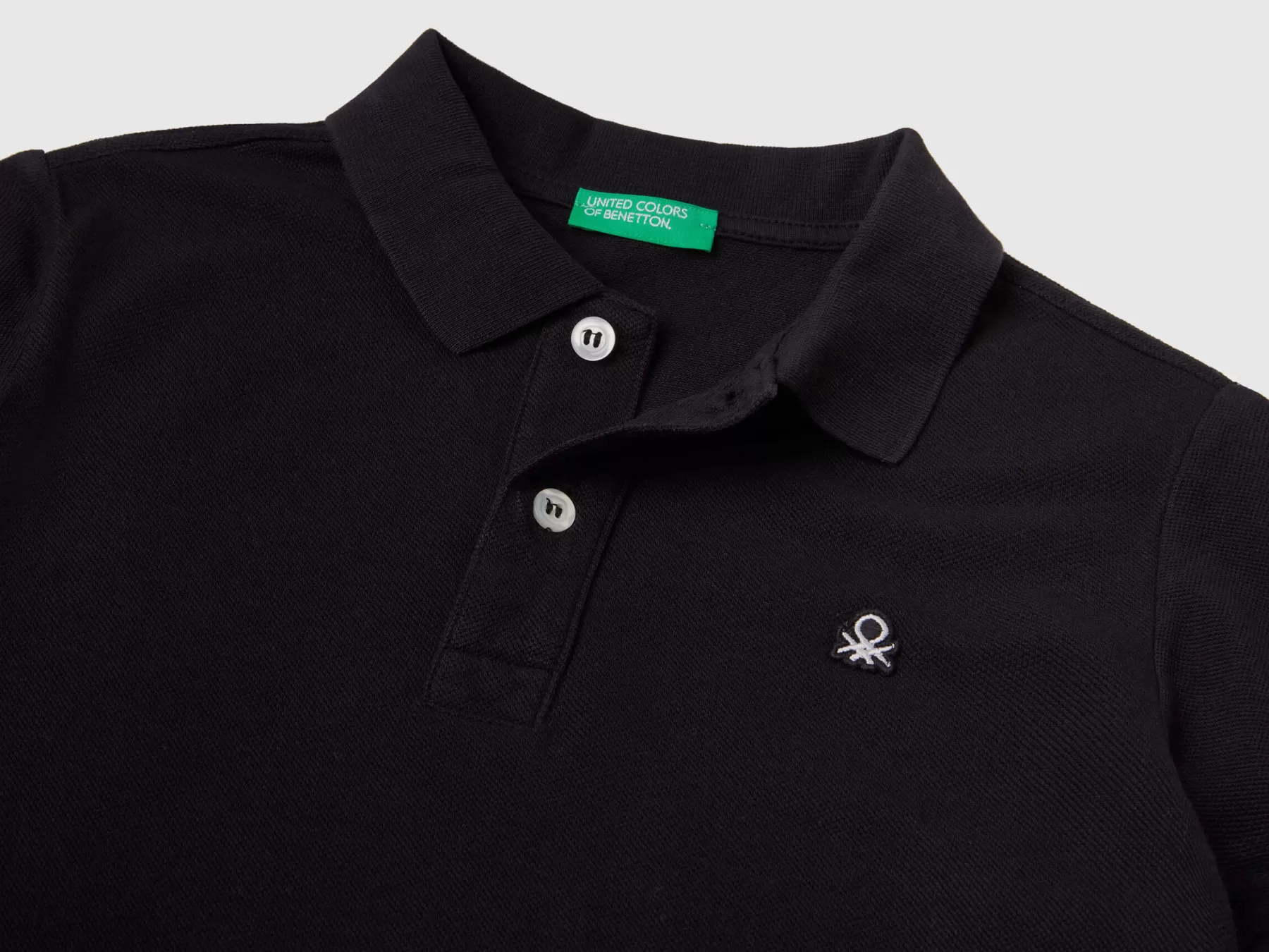 Benetton Polo Slim Fit 100% Cotone Bio Nero Store