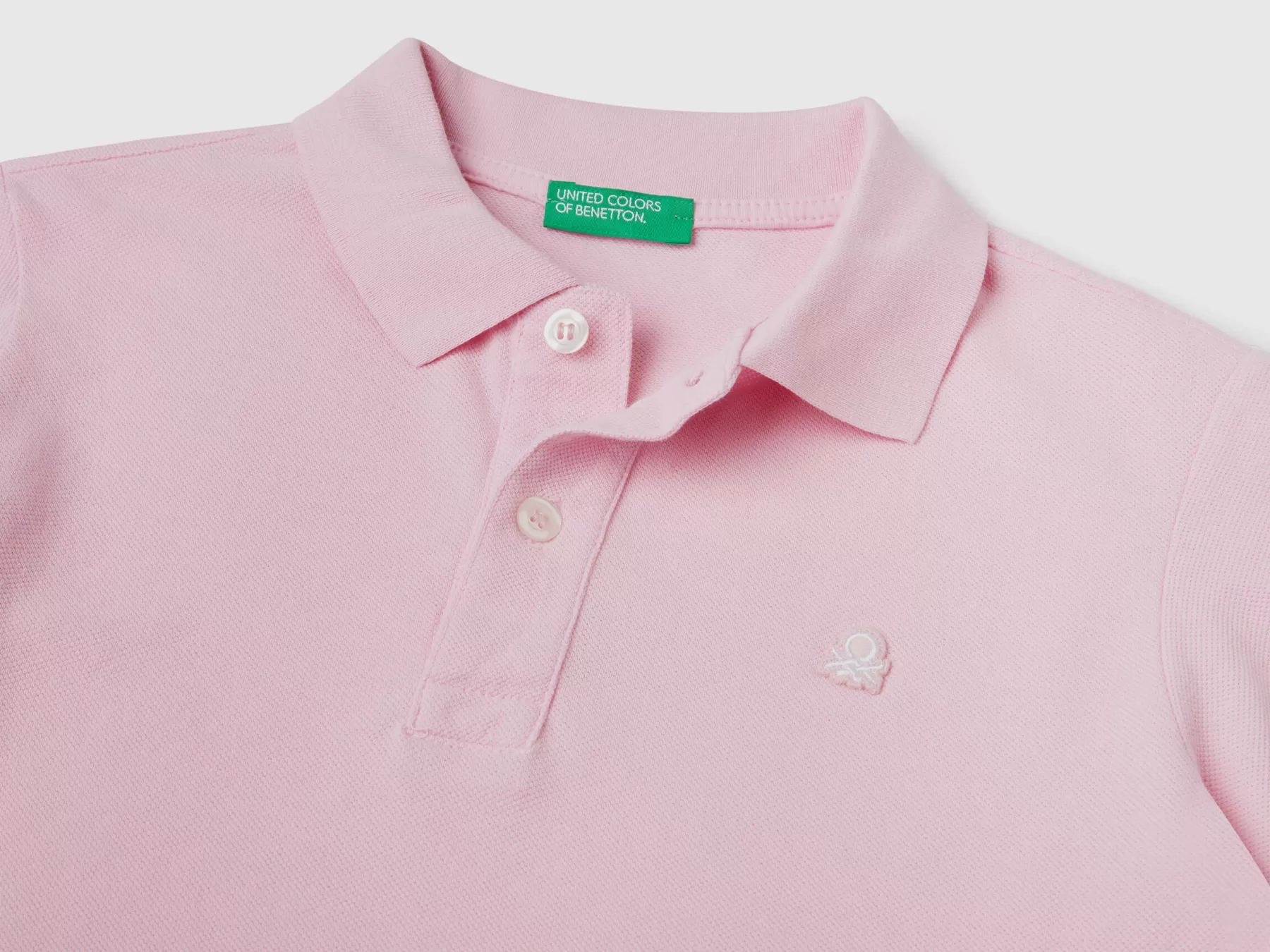 Benetton Polo Slim Fit 100% Cotone Bio Rosa Store