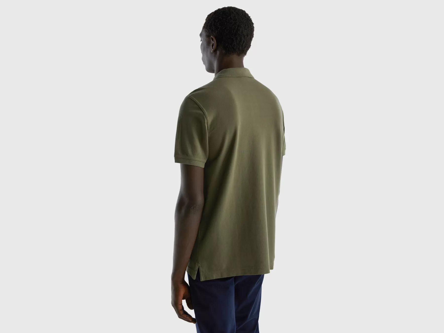 Benetton Polo Verde Regular Fit Verde Militare Best