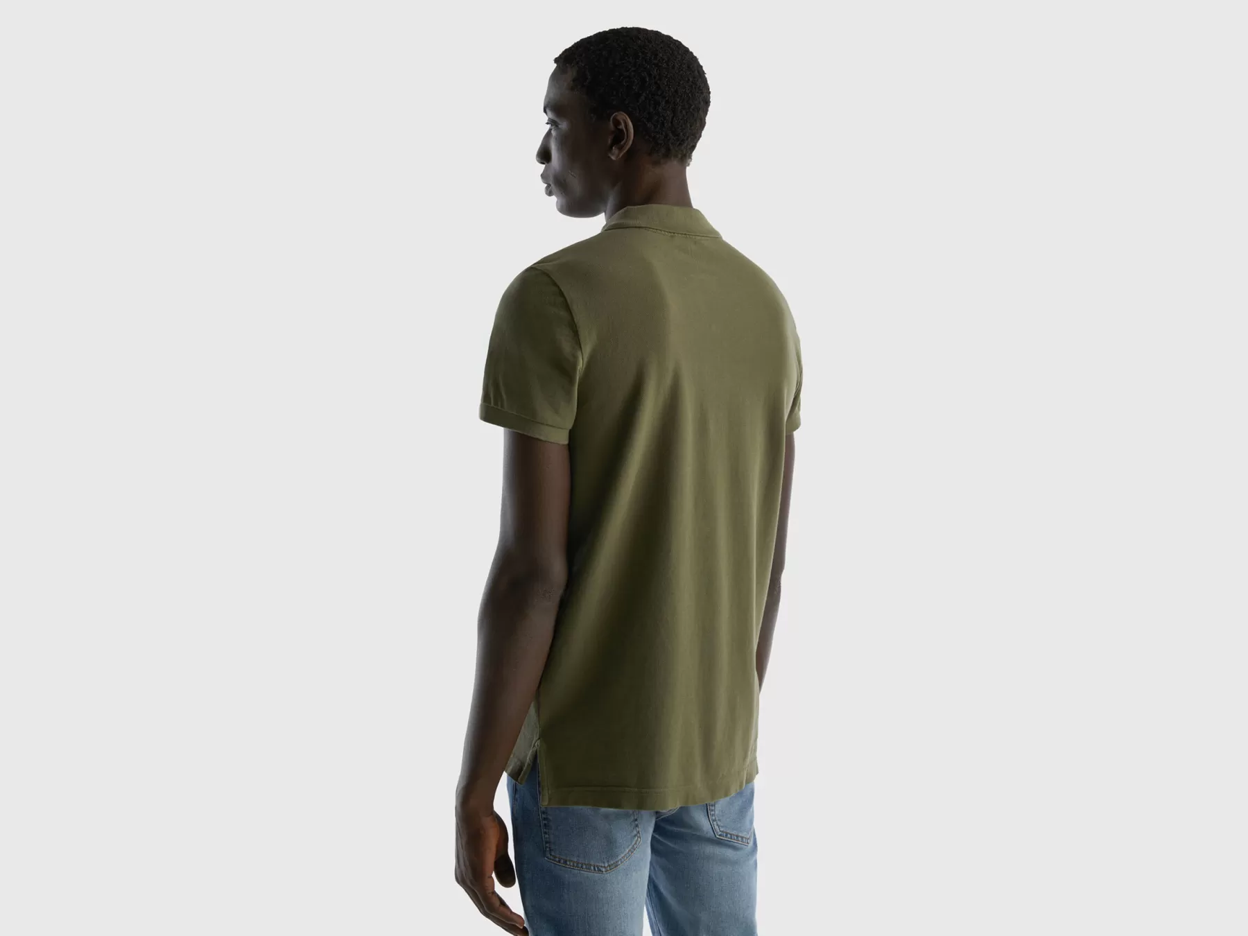 Benetton Polo Verde Slim Fit Verde Militare Best