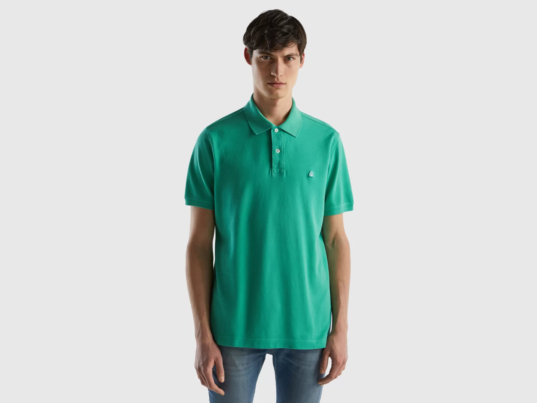 Benetton Poloregular Fit Verde Best Sale