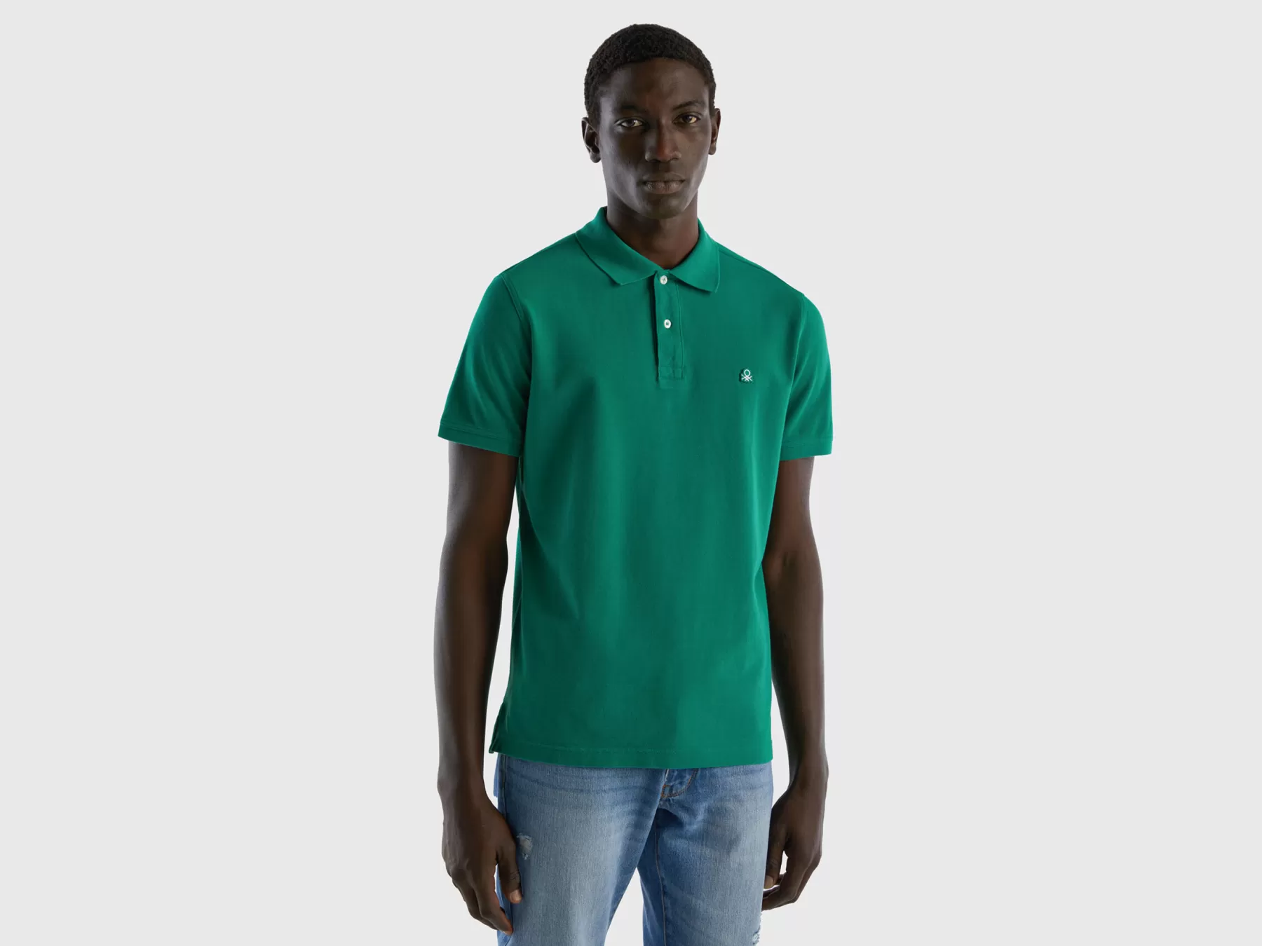 Benetton Poloregular Fit Verde Scuro Discount