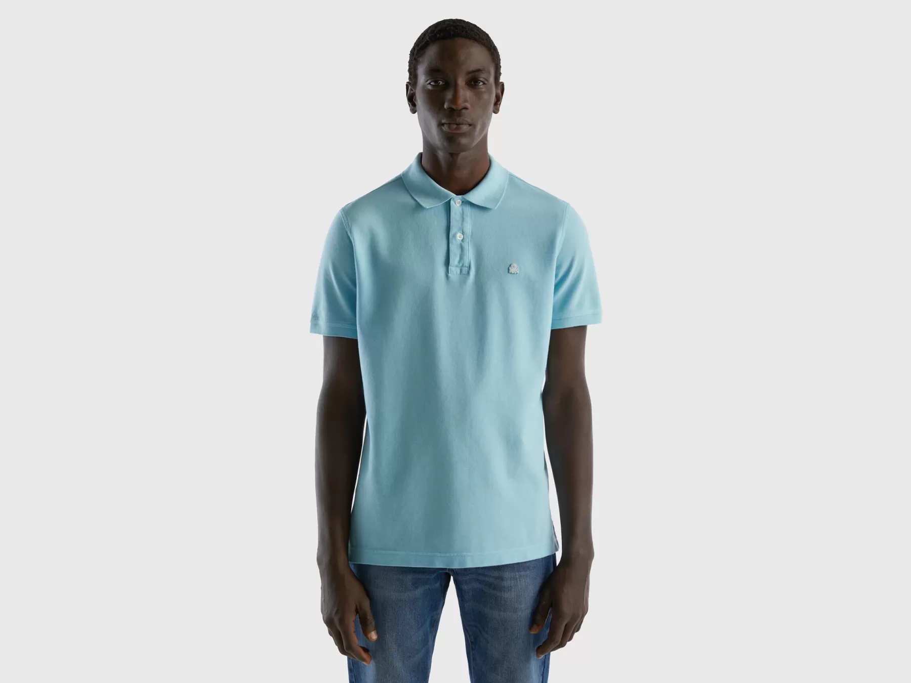 Benetton Poloregular Fit Turchese Clearance