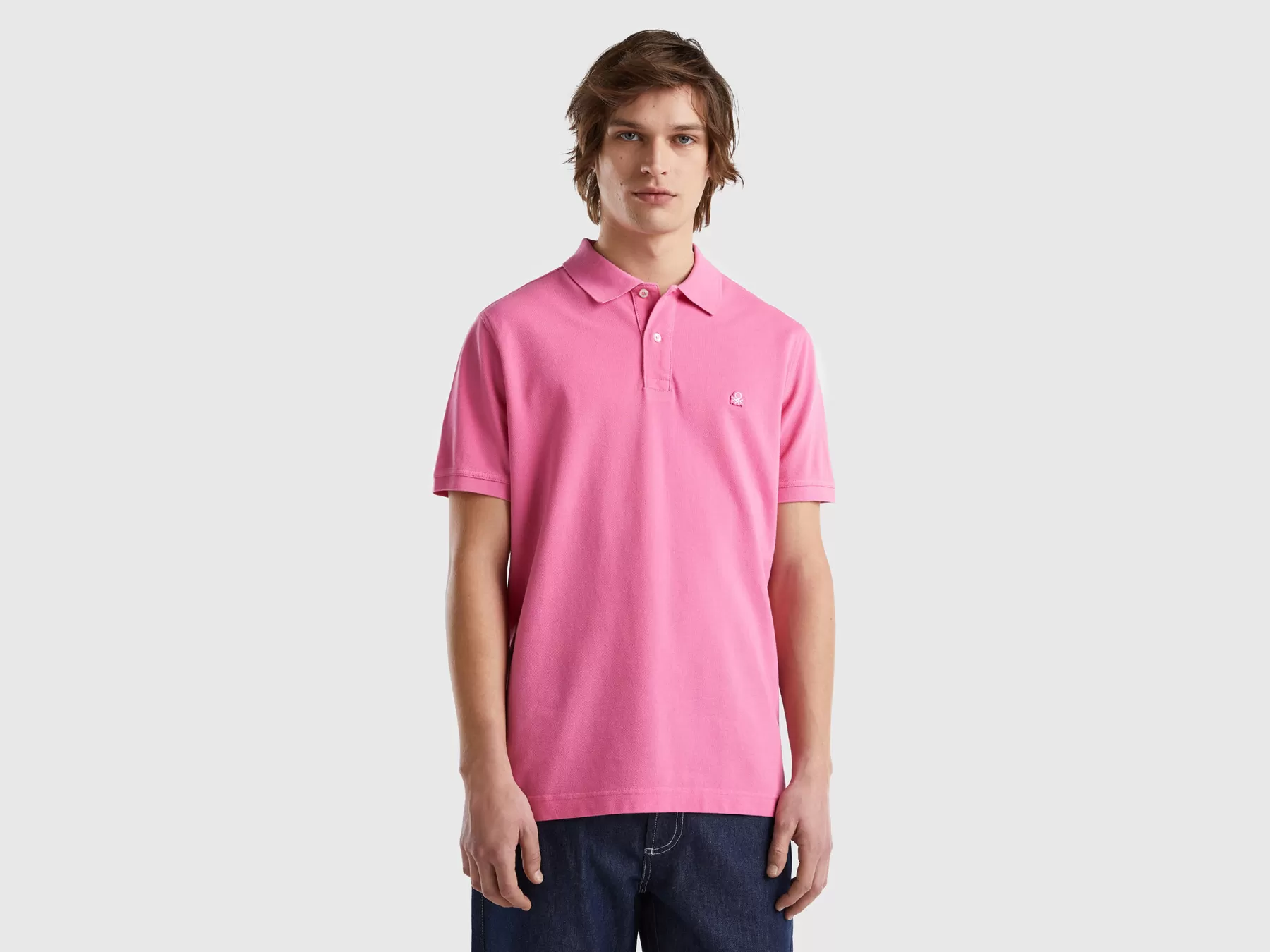 Benetton Poloregular Fit Rosa Flash Sale