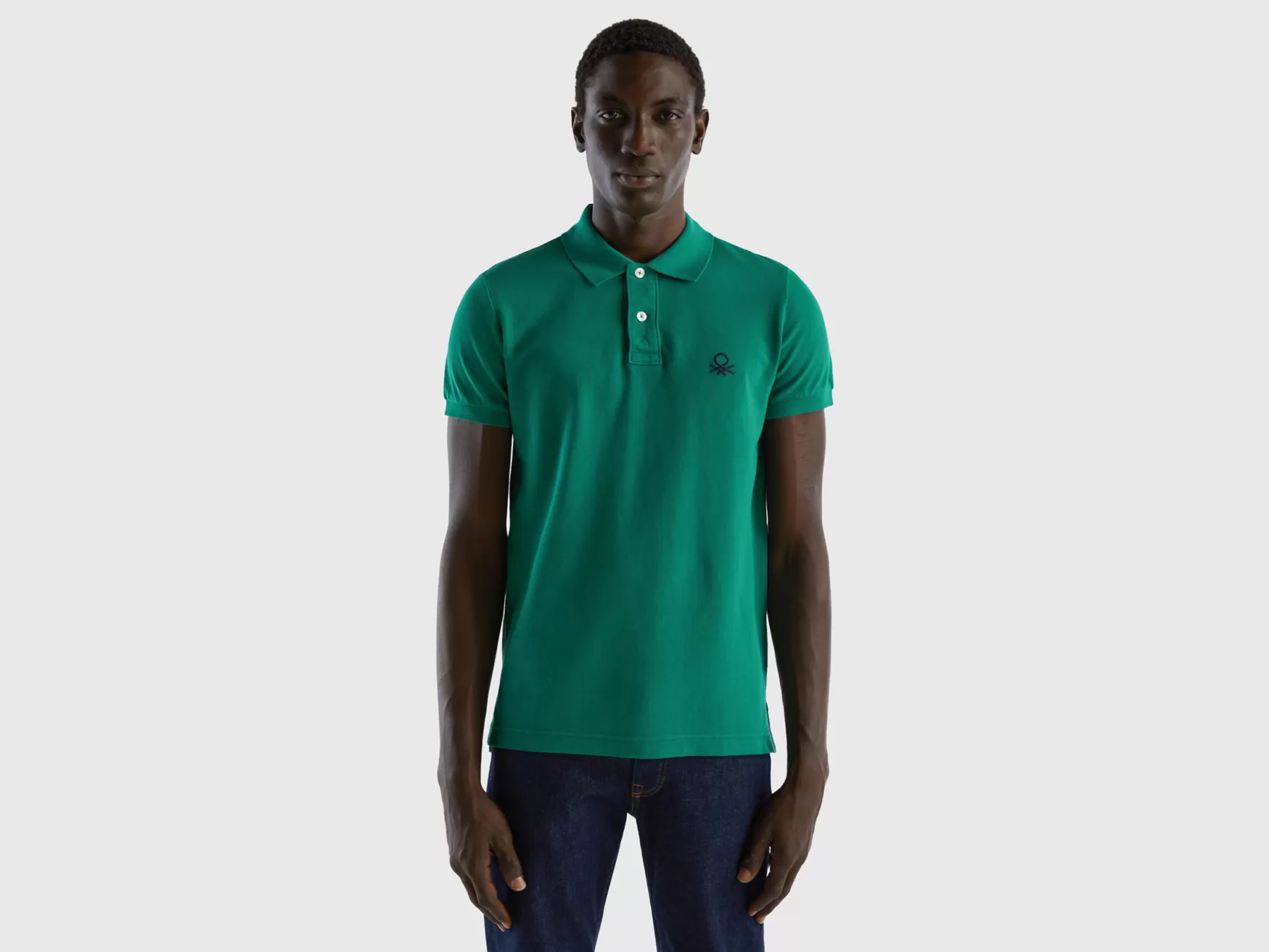 Benetton Poloslim Fit Verde Scuro Shop