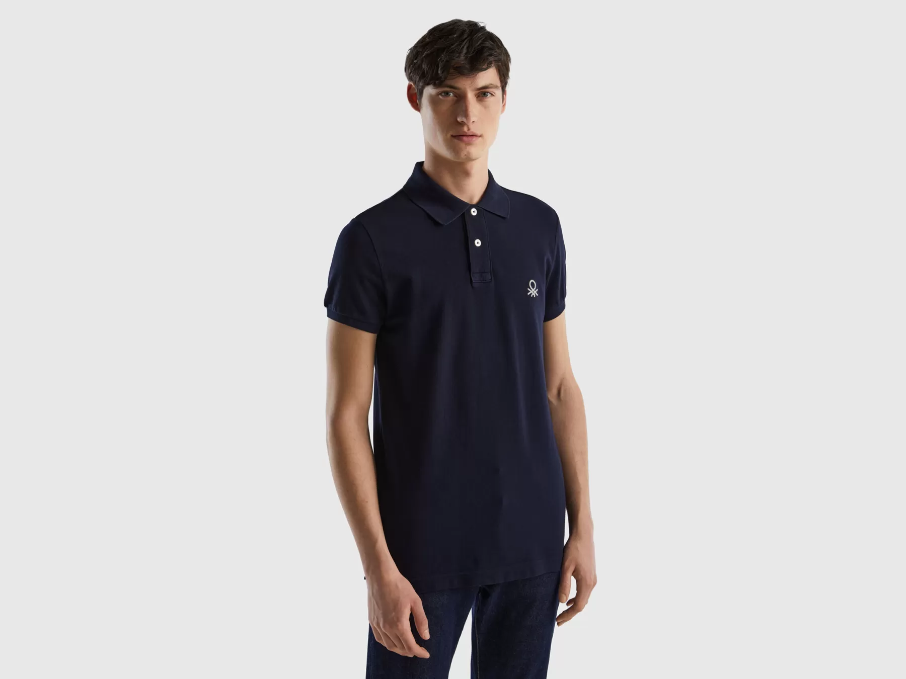 Benetton Poloslim Fit Blu Scuro Best Sale