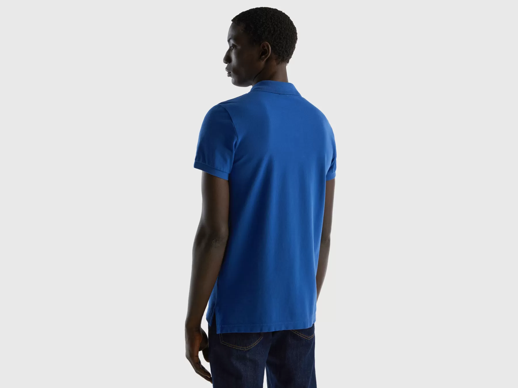 Benetton Poloslim Fit Bluette Flash Sale