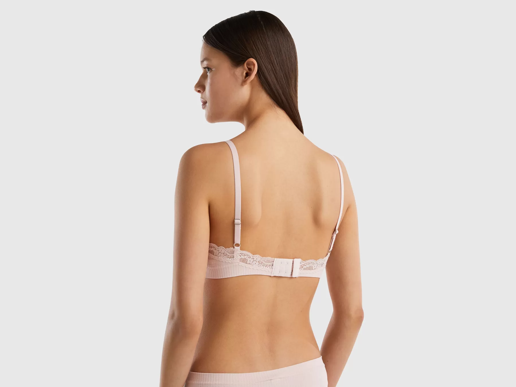 Benetton Reggiseno A Triangolo A Costine Rosa Tenue Sale