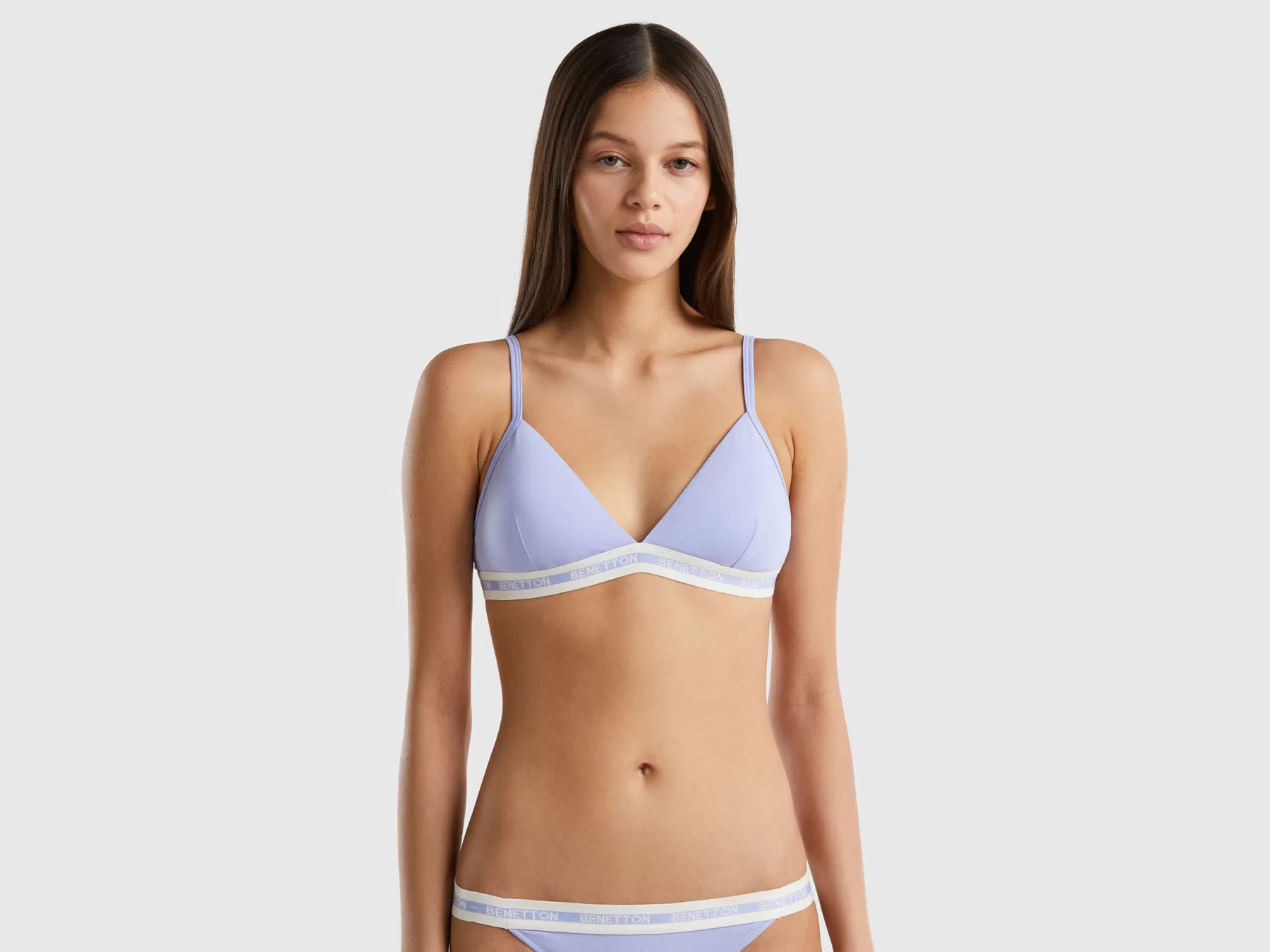 Benetton Reggiseno A Triangolo In Cotone Bio Lavanda Store