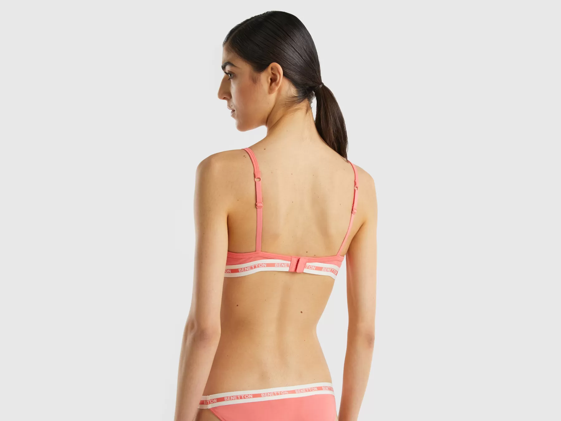 Benetton Reggiseno A Triangolo In Cotone Bio Arancione Corallo Shop