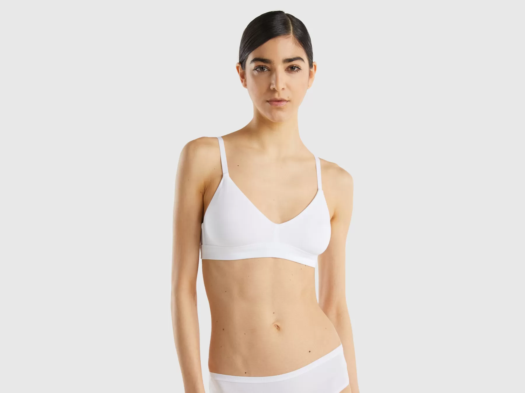 Benetton Reggiseno A Triangolo Senza Imbottitura Bianco Outlet