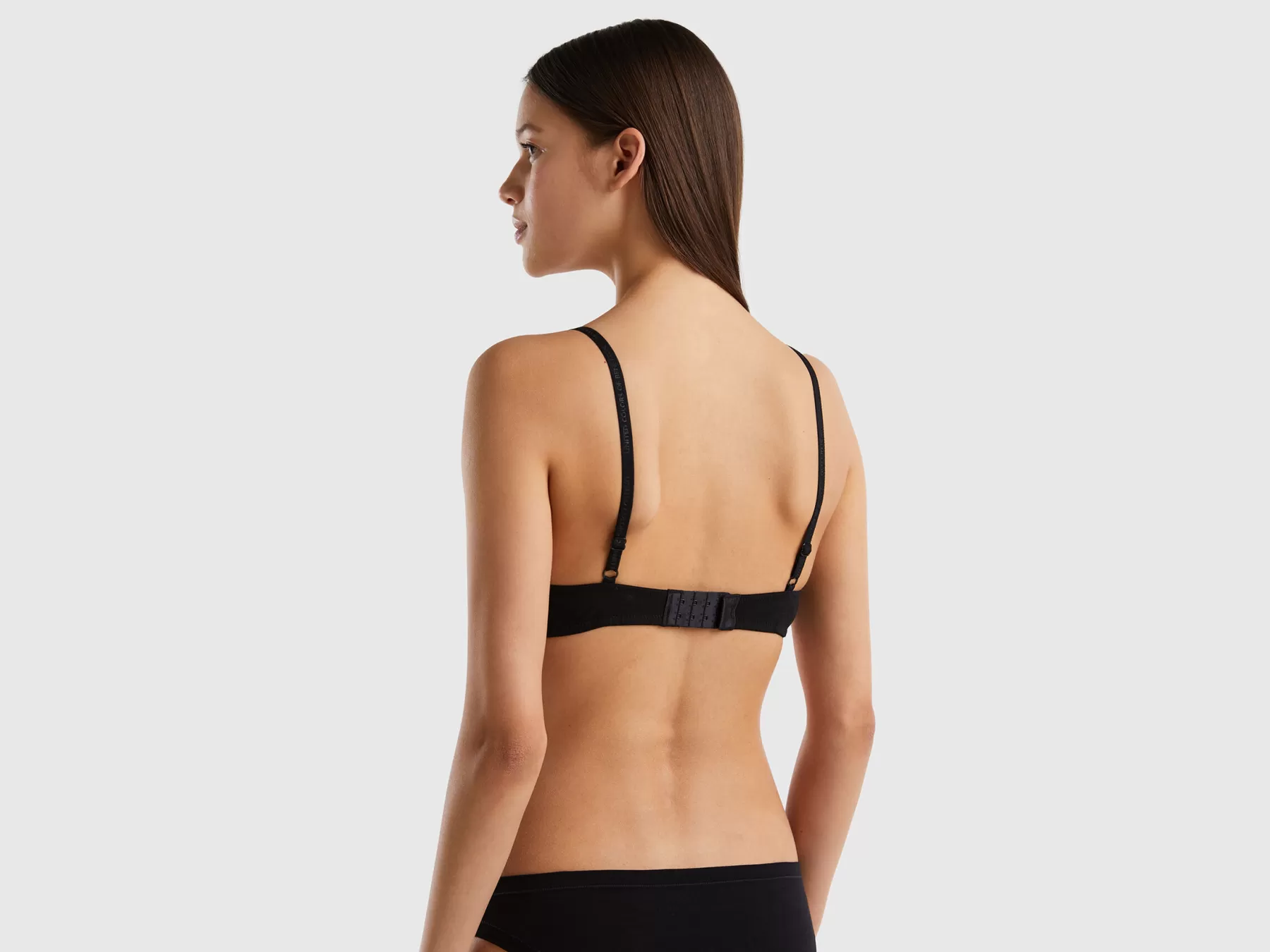 Benetton Reggiseno Imbottito In Cotone Bio Nero Outlet