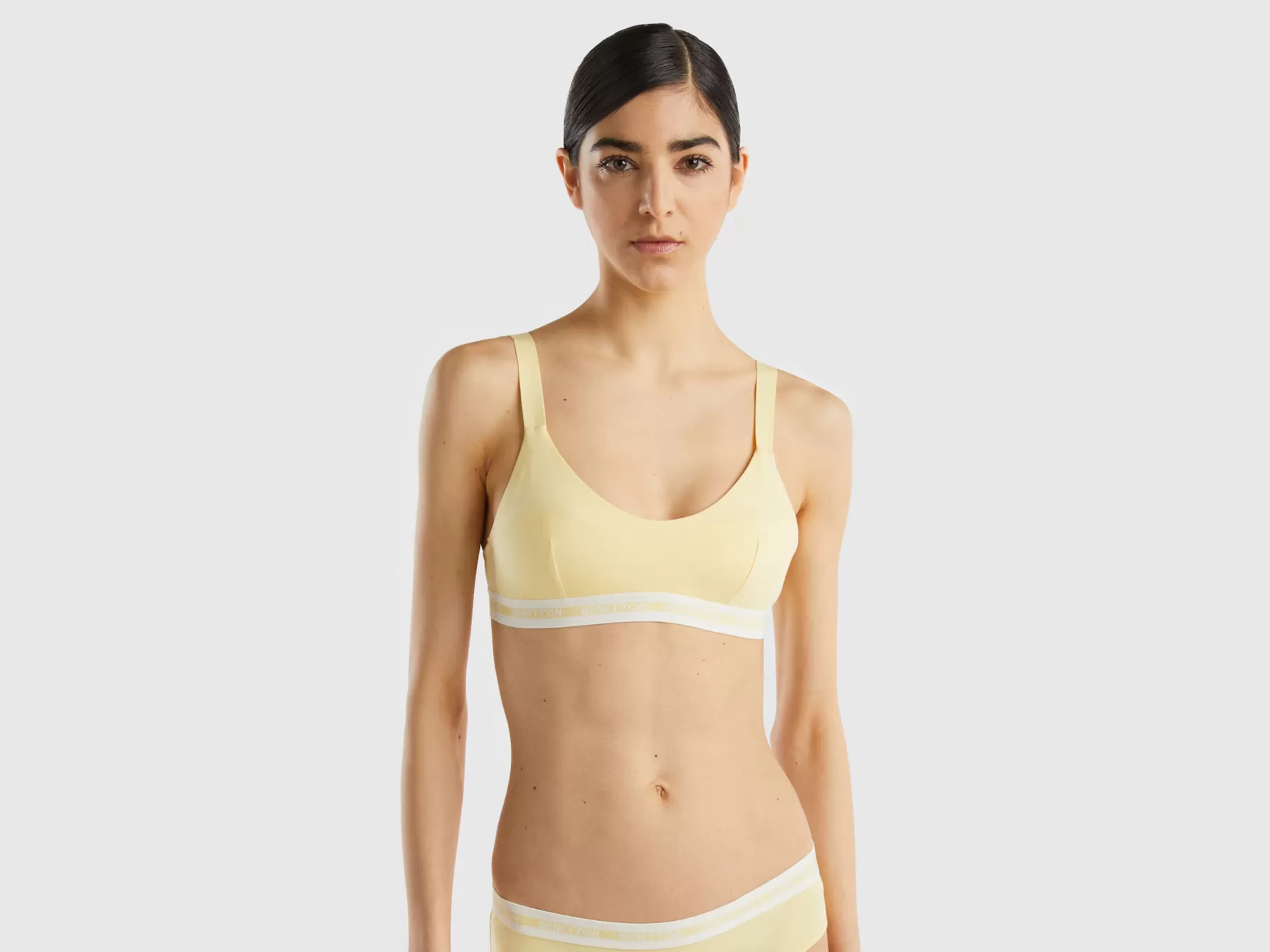 Benetton Reggiseno Semi Imbottito In Cotone Bio Giallo Store